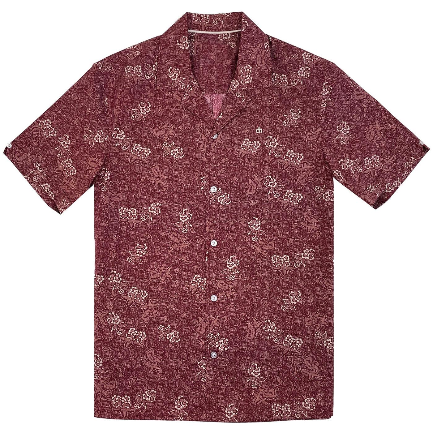 Joey Merc Paisley Floral Retro Camp Collar Shirt B