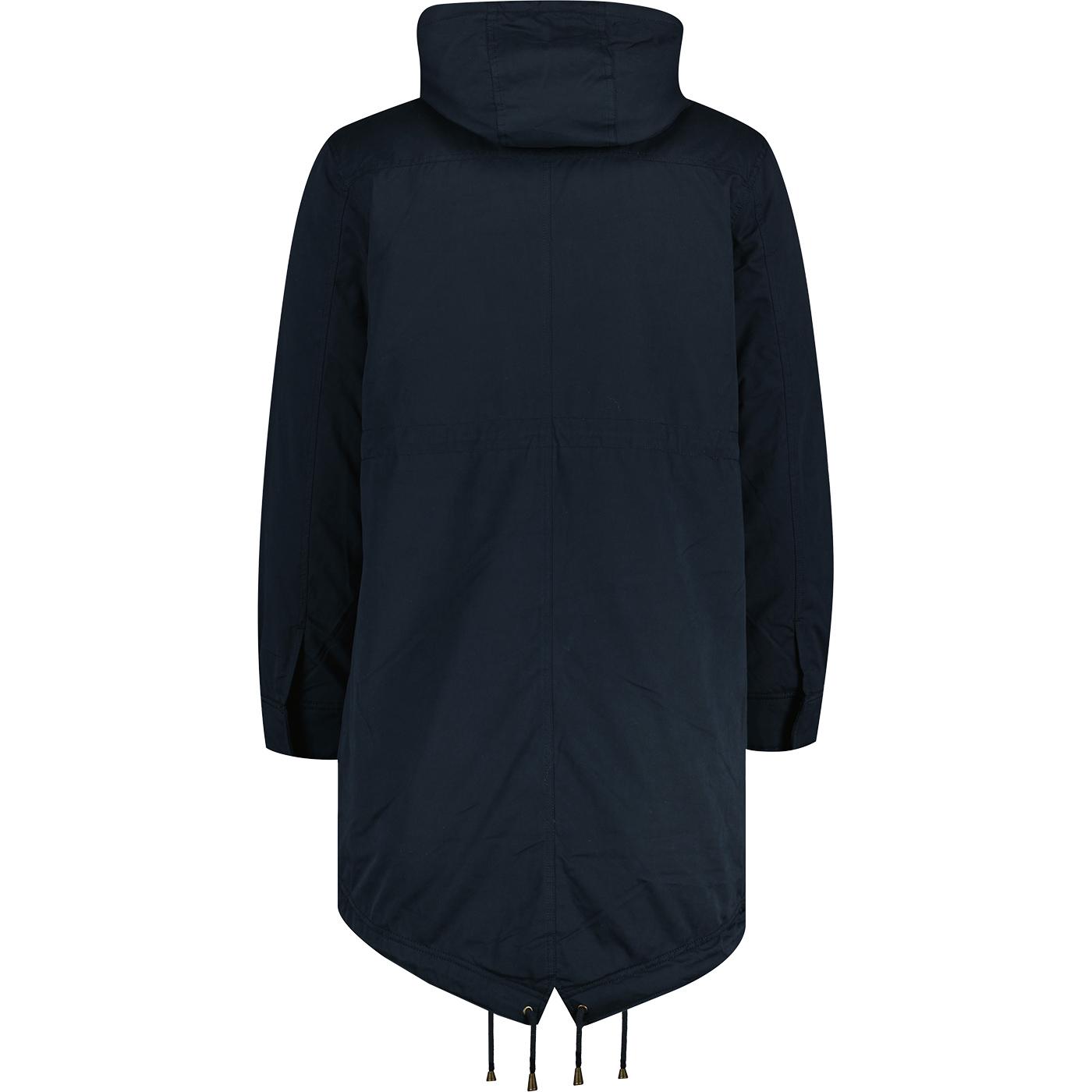 Merc Tobias Fishtail Parka in Navy | Men's Retro Mod Parkas