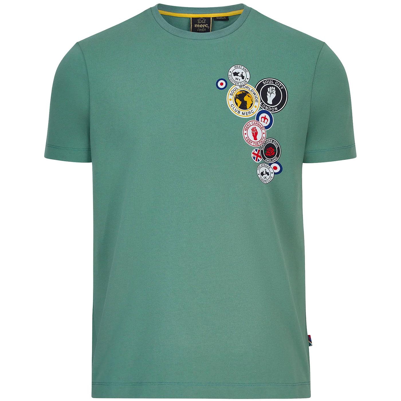 Naunton Merc Retro Mod & Northern Soul Badges Tee 
