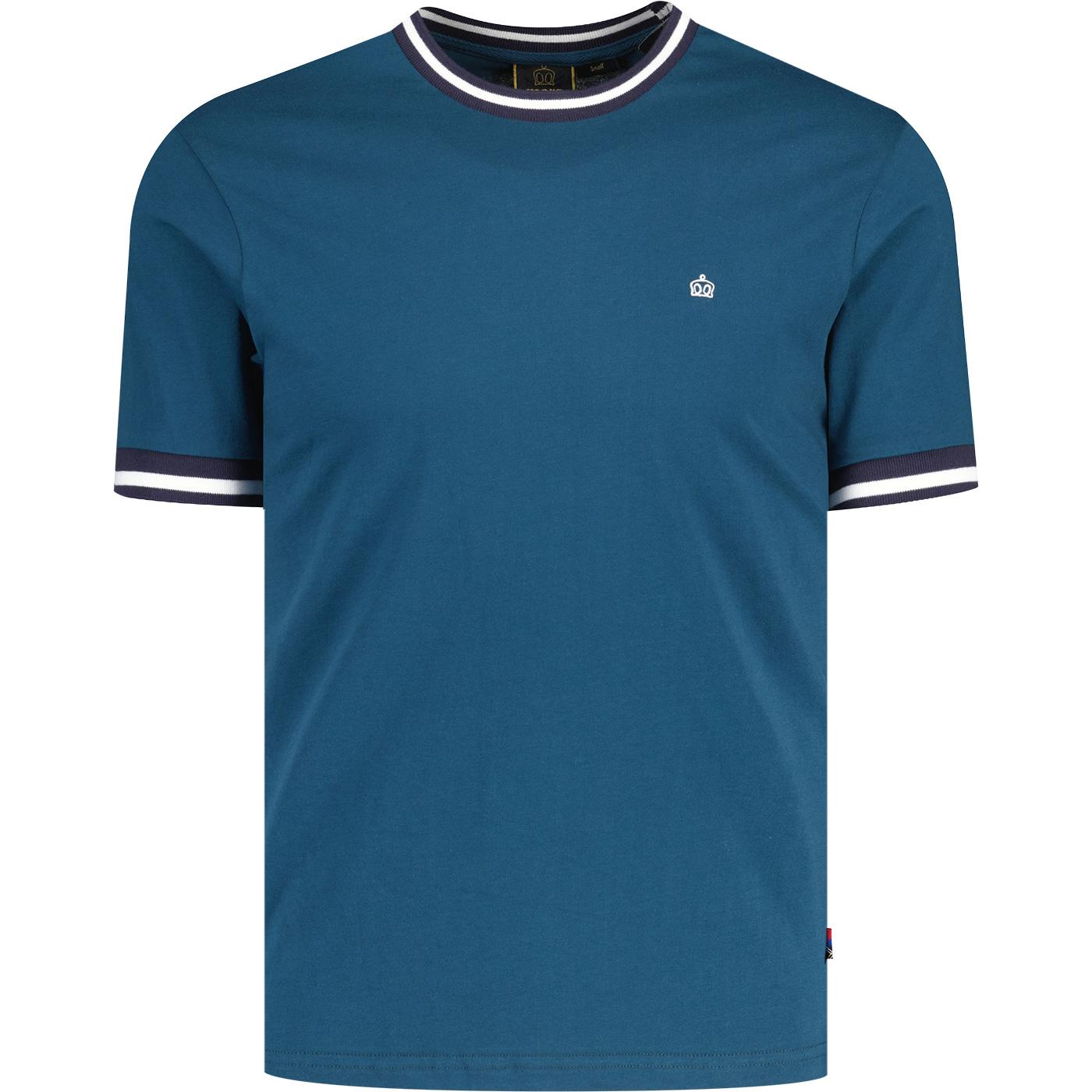 Redbridge Merc Retro Mod Tipped Tee (Petrol Blue)
