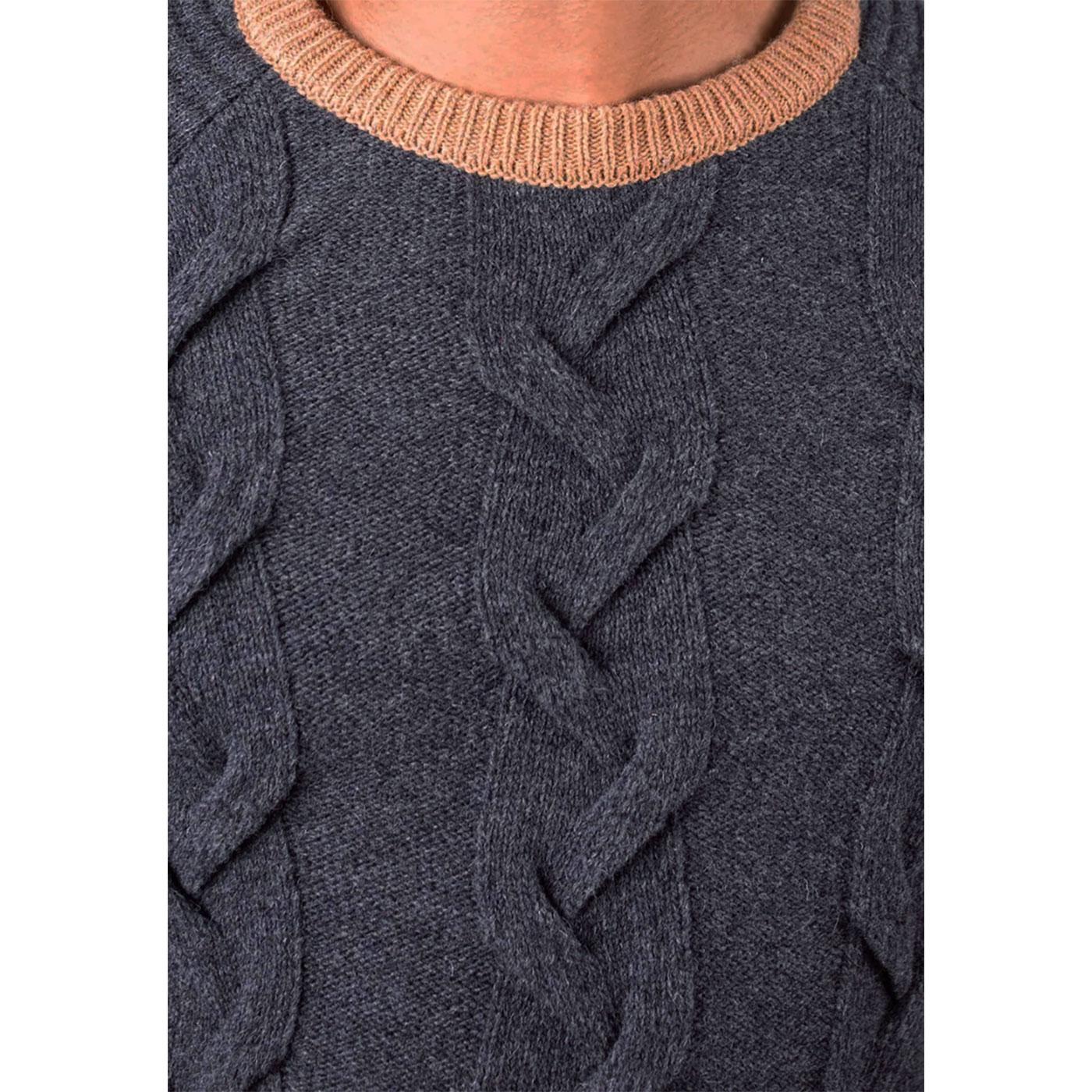 MERC LONDON 'Spalding' Chunky Cable Knit Jumper Charcoal