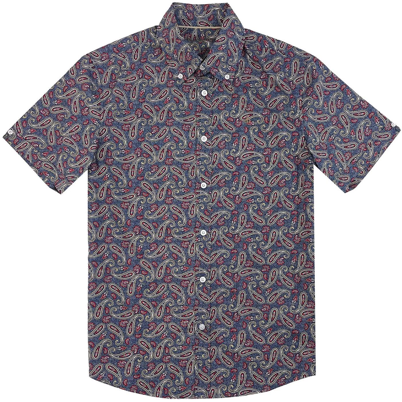 Steve Merc Button-Down Short Sleeve Paisley Shirt 