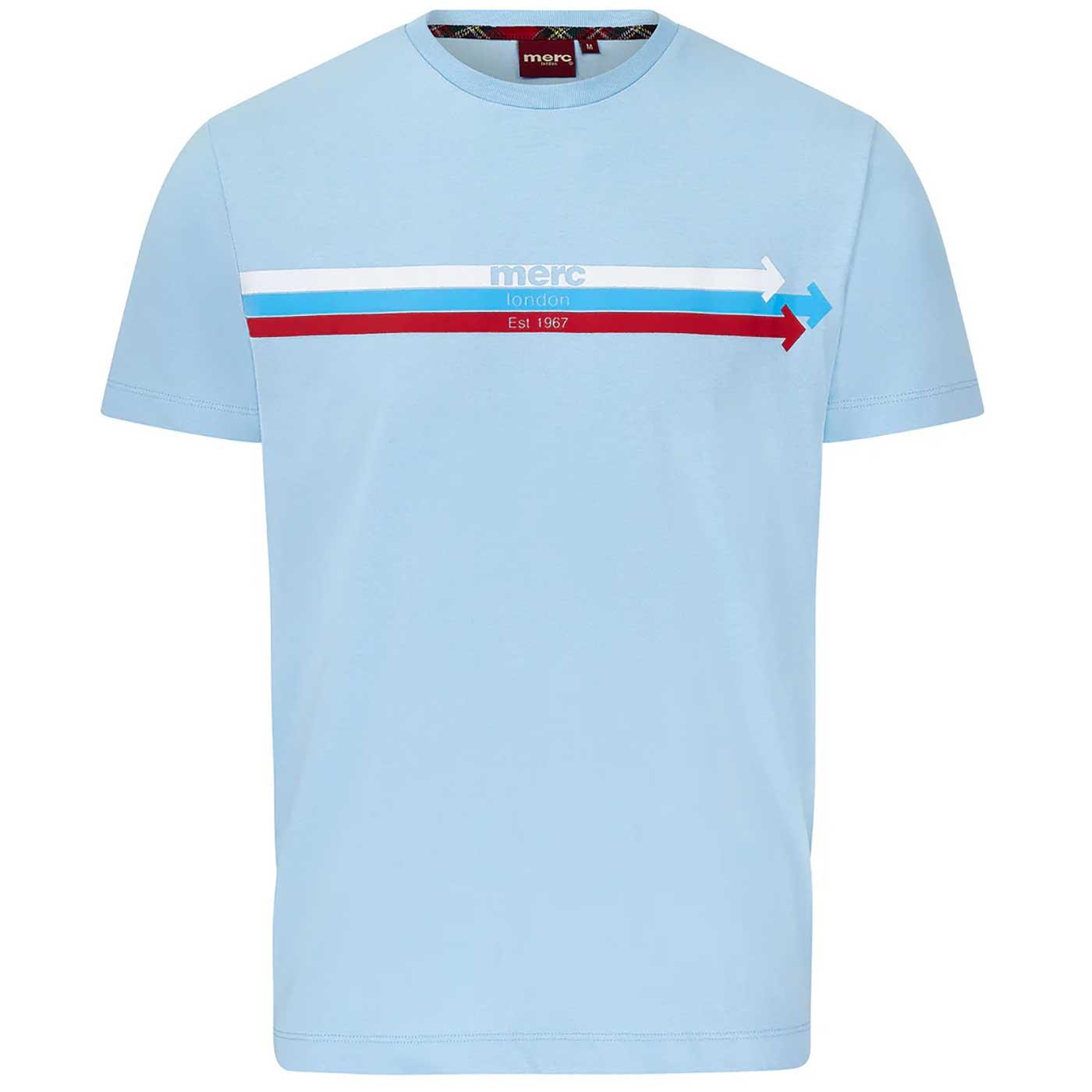 Teon Merc Retro Arrow Stripe Crew T-shirt (Sky)
