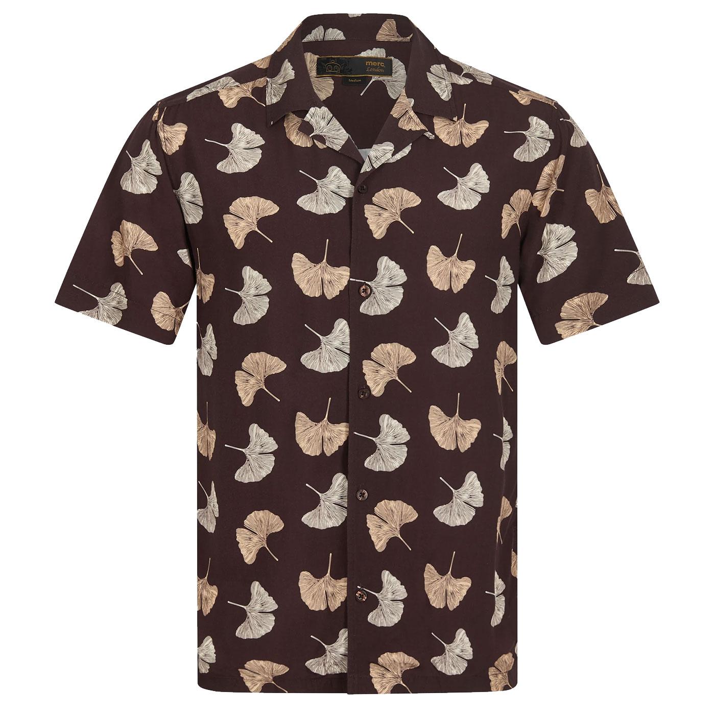 Watkins MERC Retro leaf print cuban Collar Shirt 
