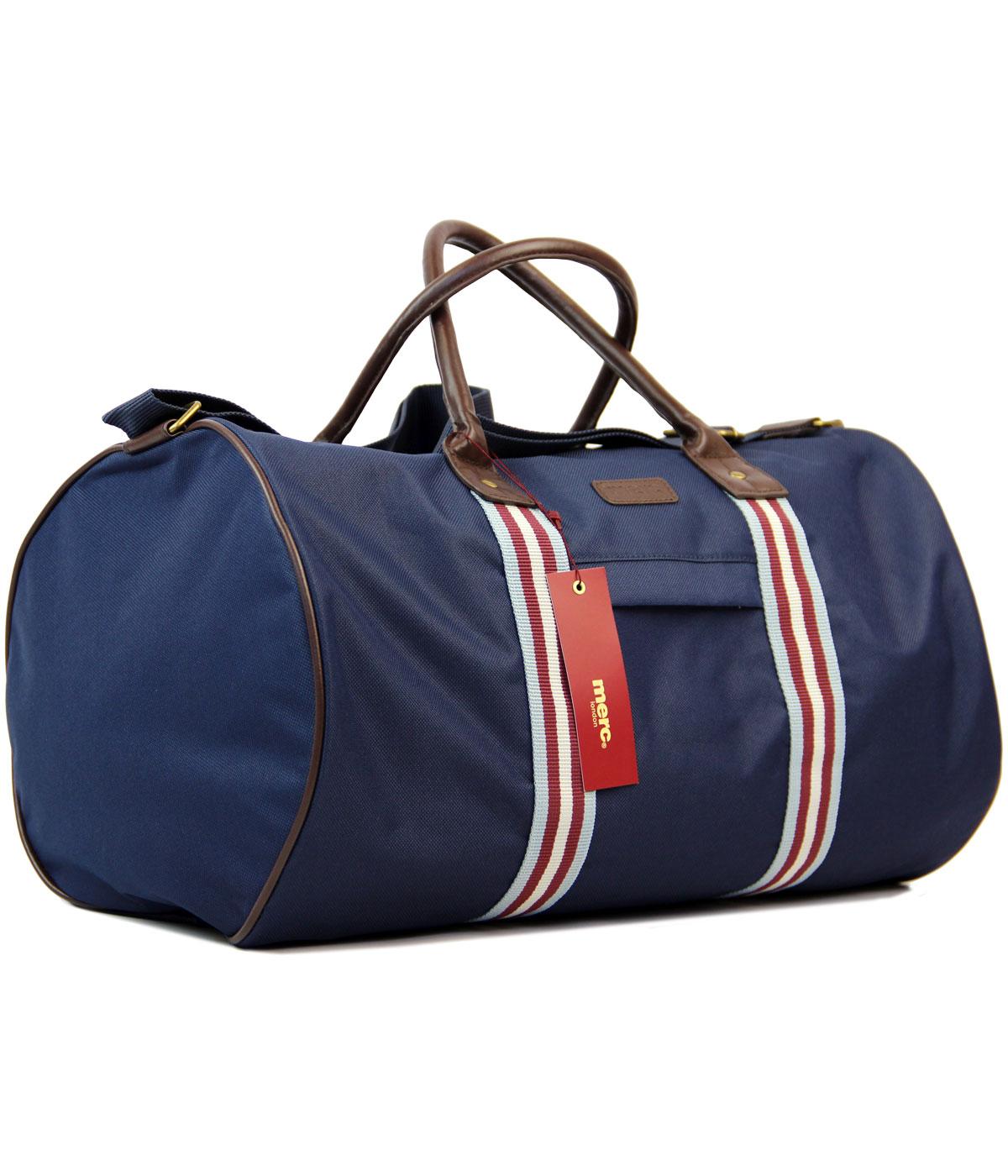 MERC Chayne Retro Indie Mod Racing Stripe Trim Canvas Barrel Bag