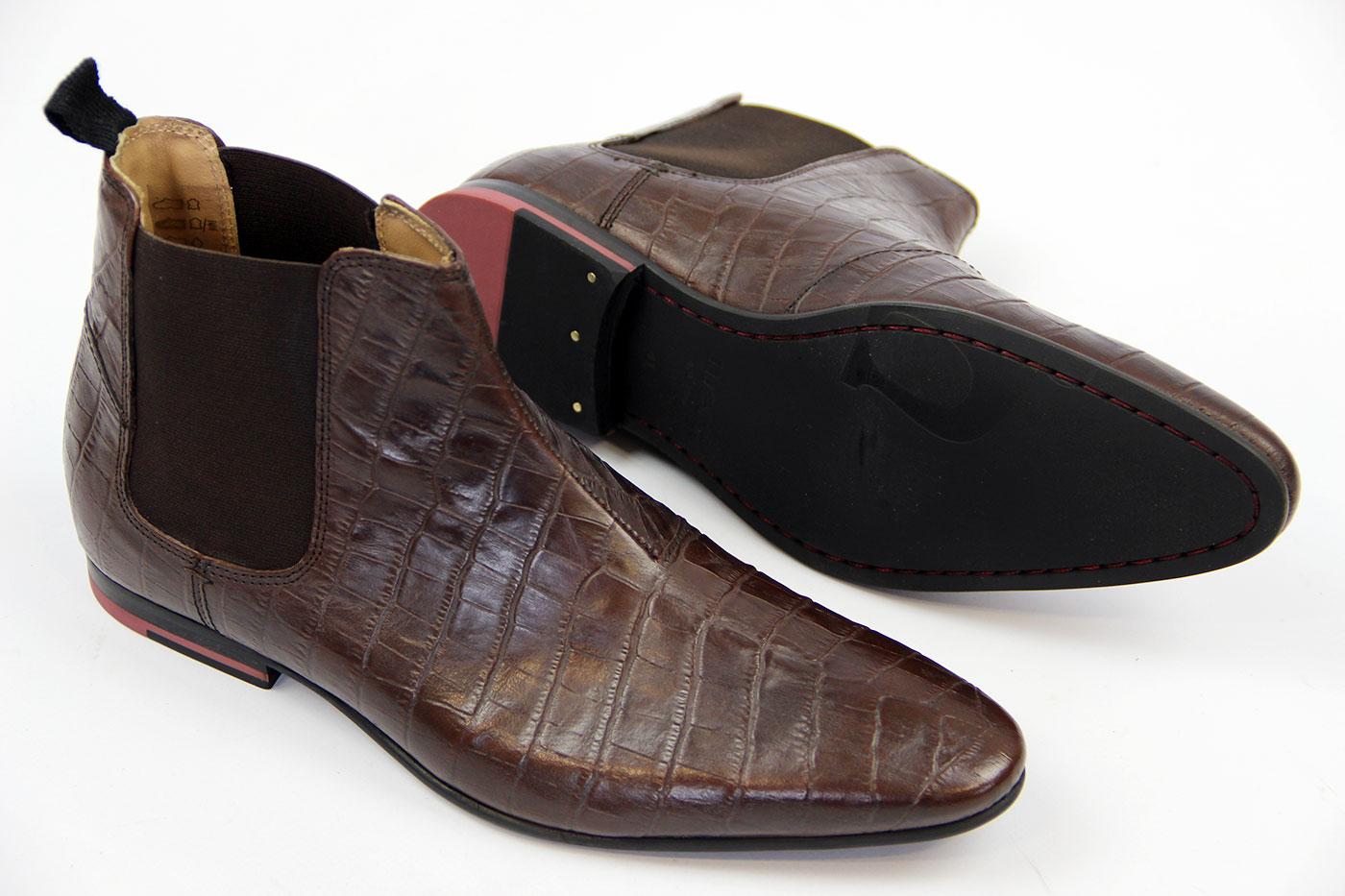 mock croc chelsea boots