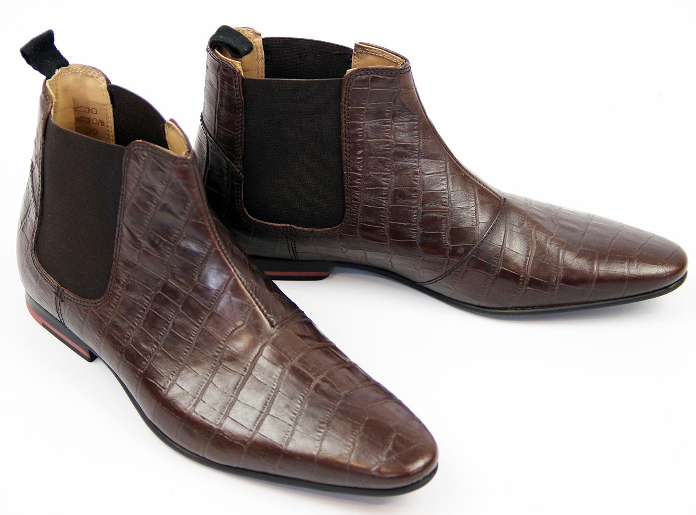 mock croc chelsea boots