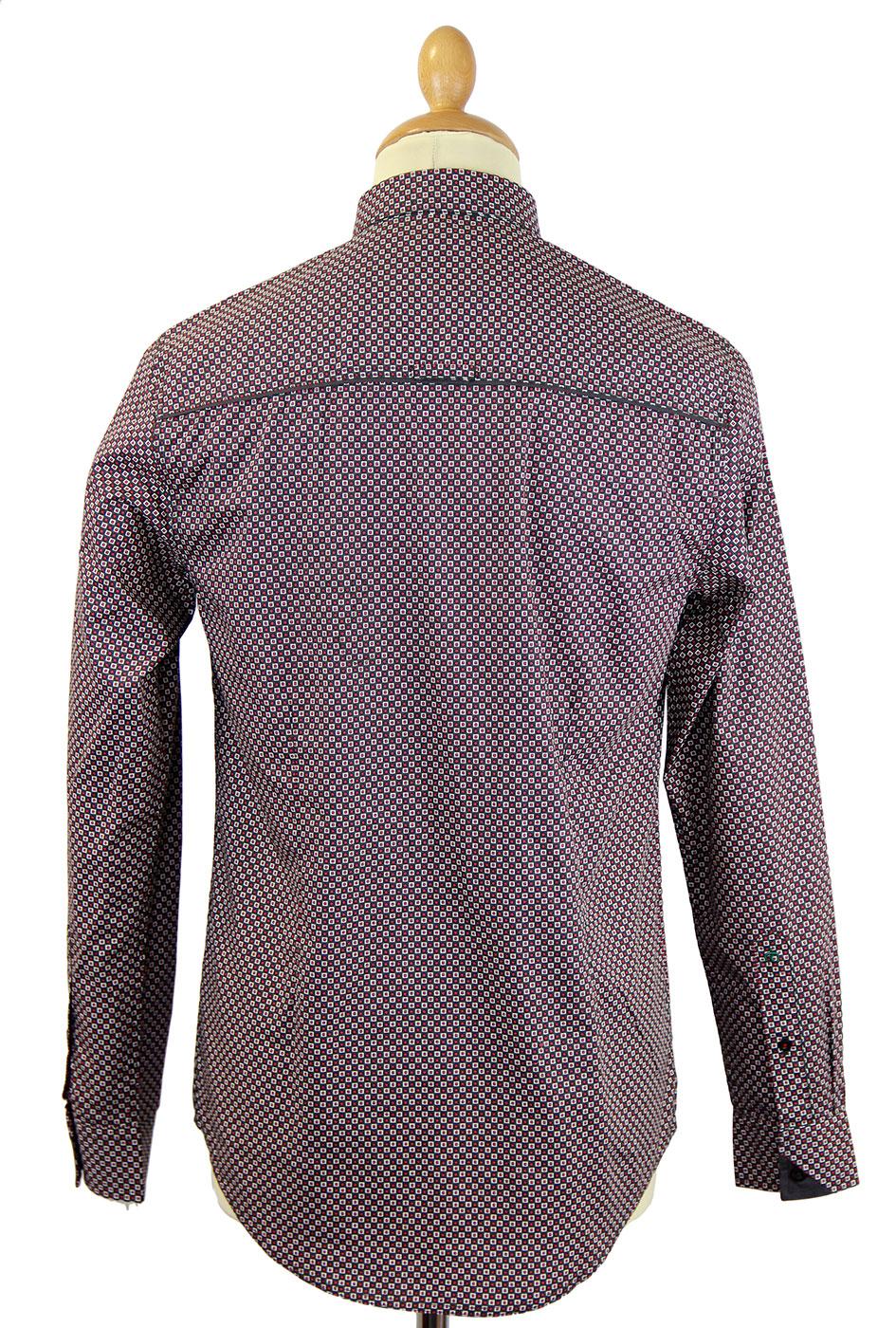 MERC Shane Retro 60s Geometric Square Mod Op Art Shirt Red