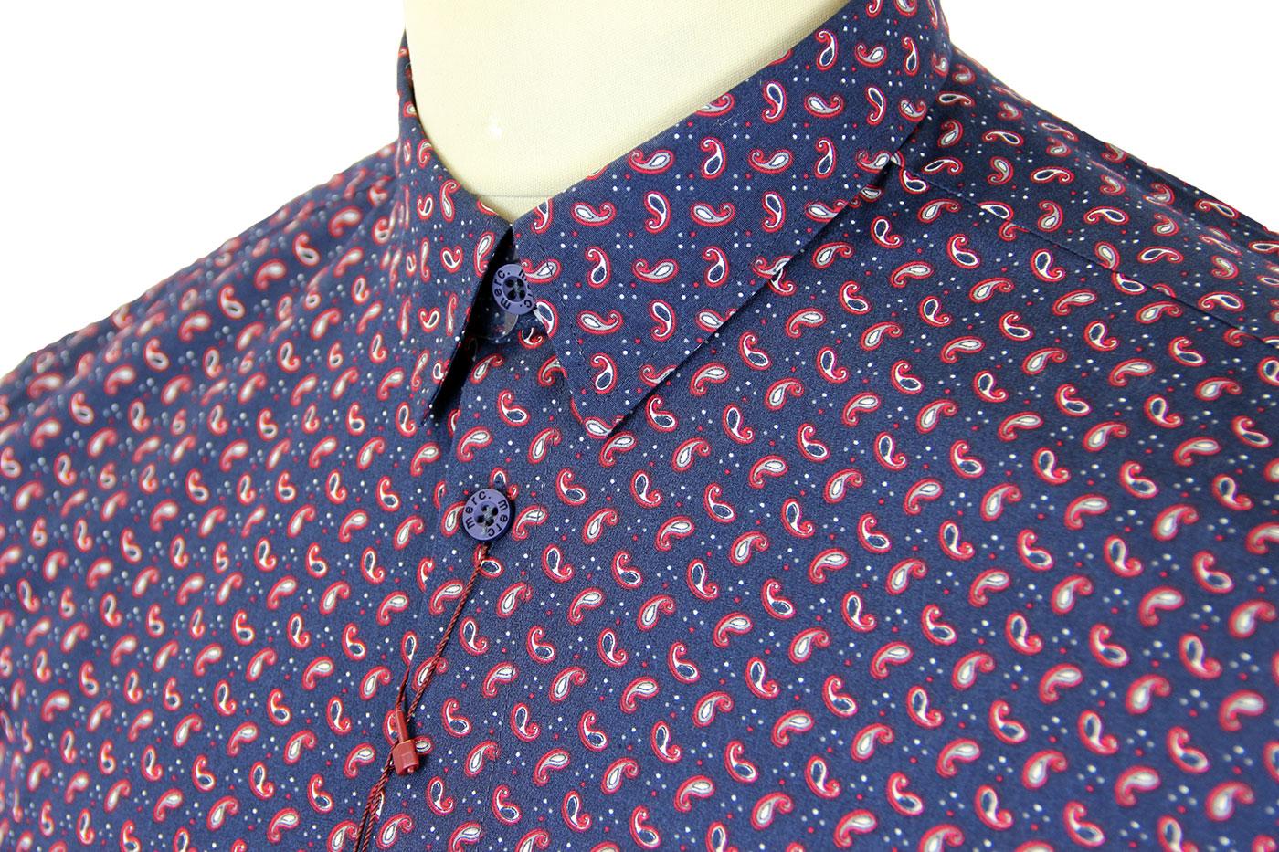 MERC Skipton Retro Sixties Mod Small Paisley Point Collar Shirt