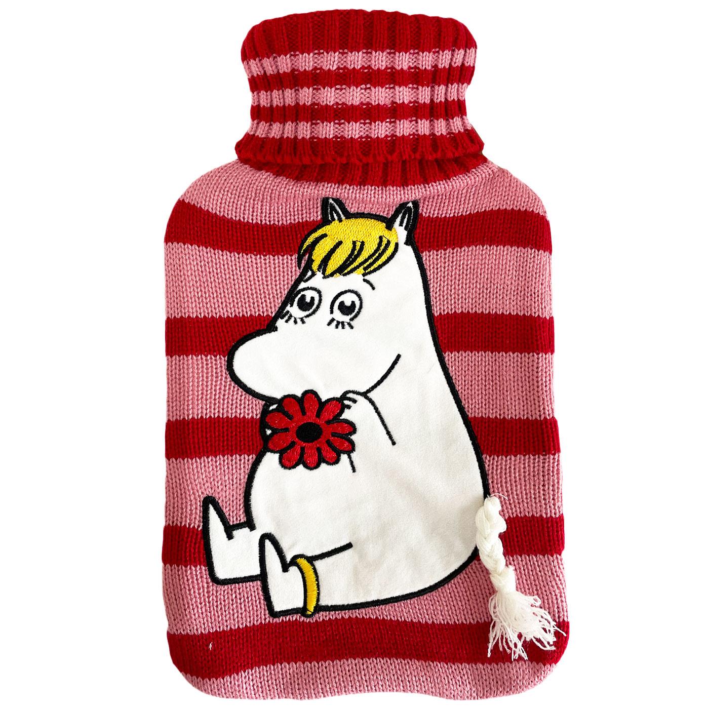 Snorkmaiden Striped Hot Water Bottle - Red/Pink