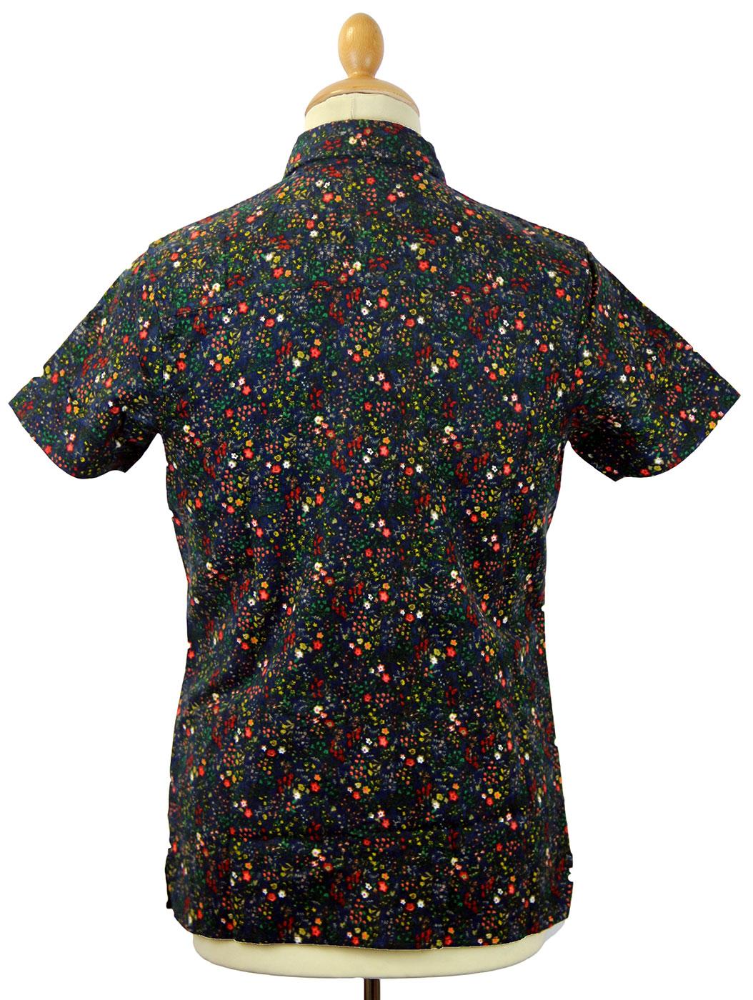 NATIVE YOUTH Retro 60s Mod Ditsy Floral Brushed Cotton Shirt