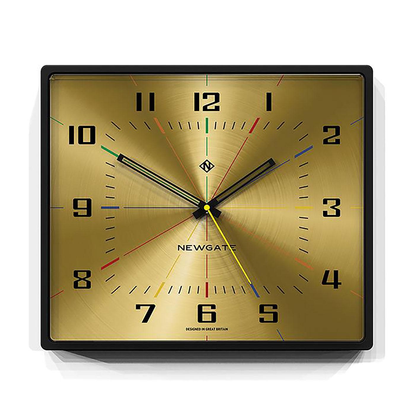 Box Office NEWGATE CLOCKS 60's Square Wall Clock in Brass