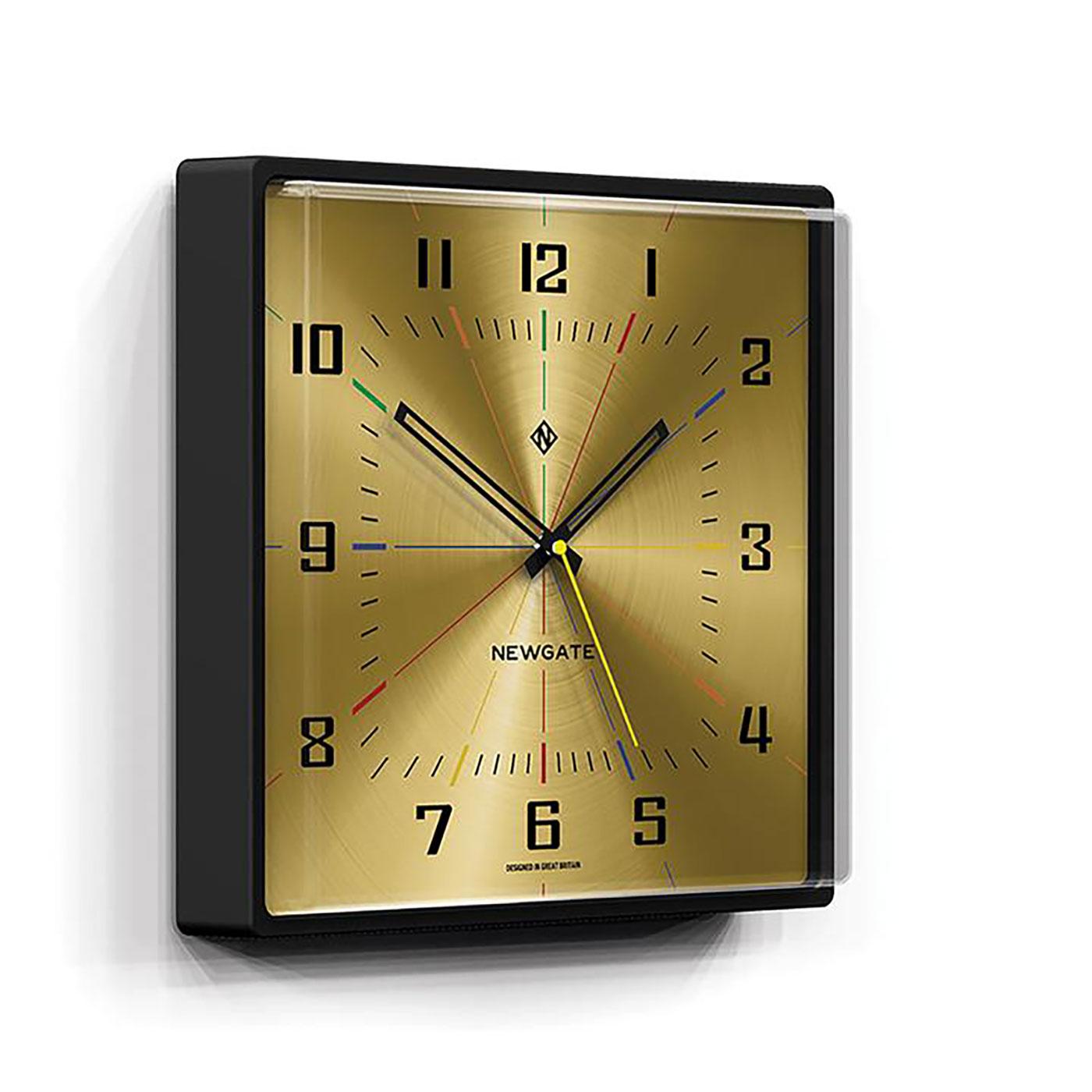 Box Office NEWGATE CLOCKS 60's Square Wall Clock in Brass