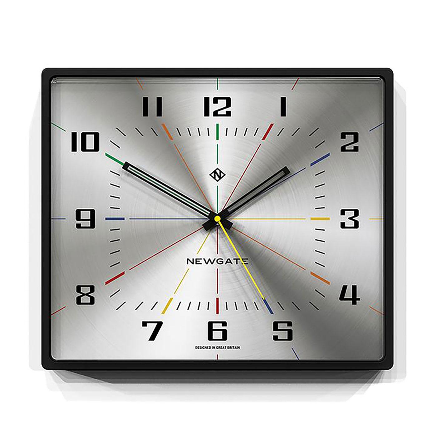 Newgate Clocks Box Office Square Wall Clock Silver