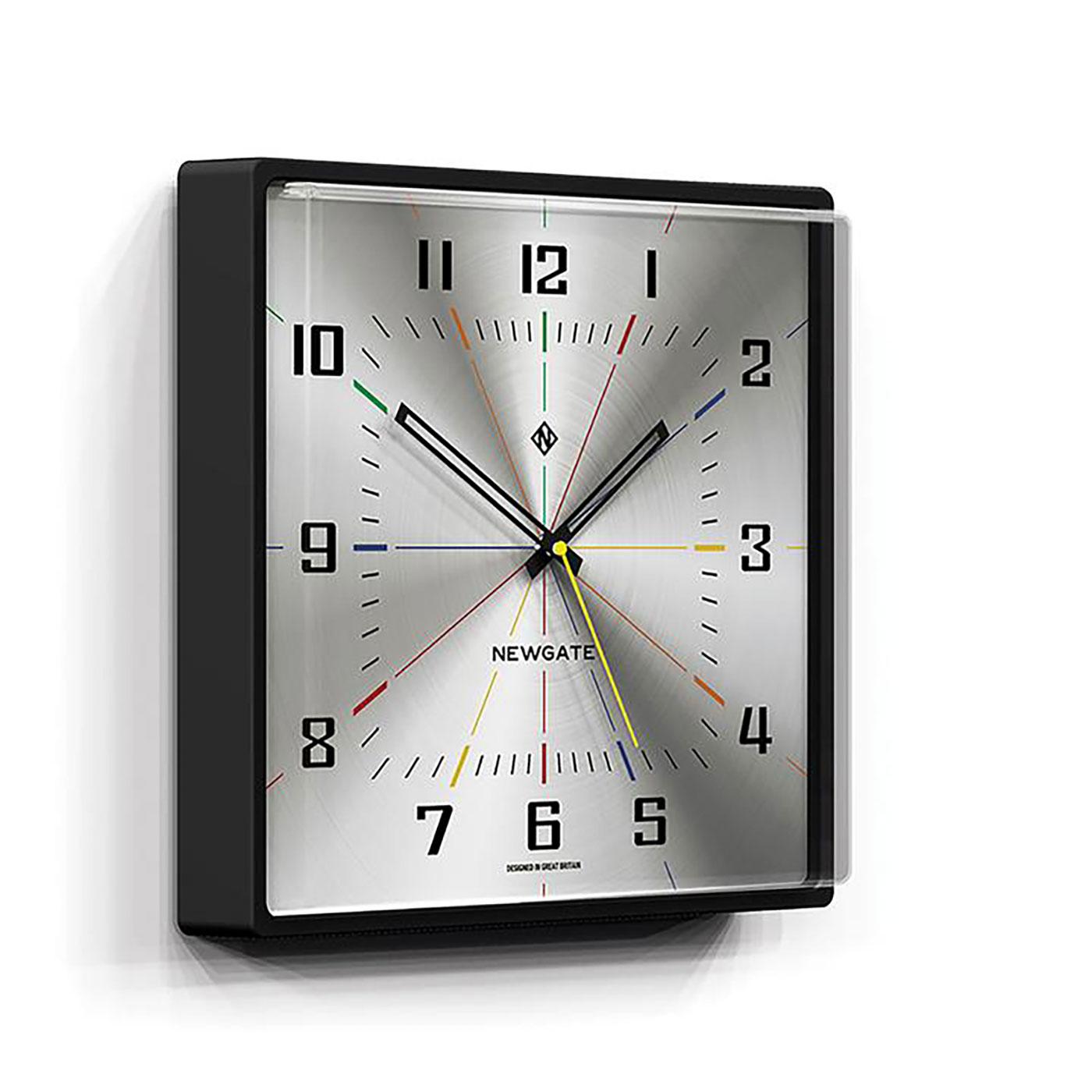 NEWGATE CLOCKS 'Box Office' Square Wall Clock Silver