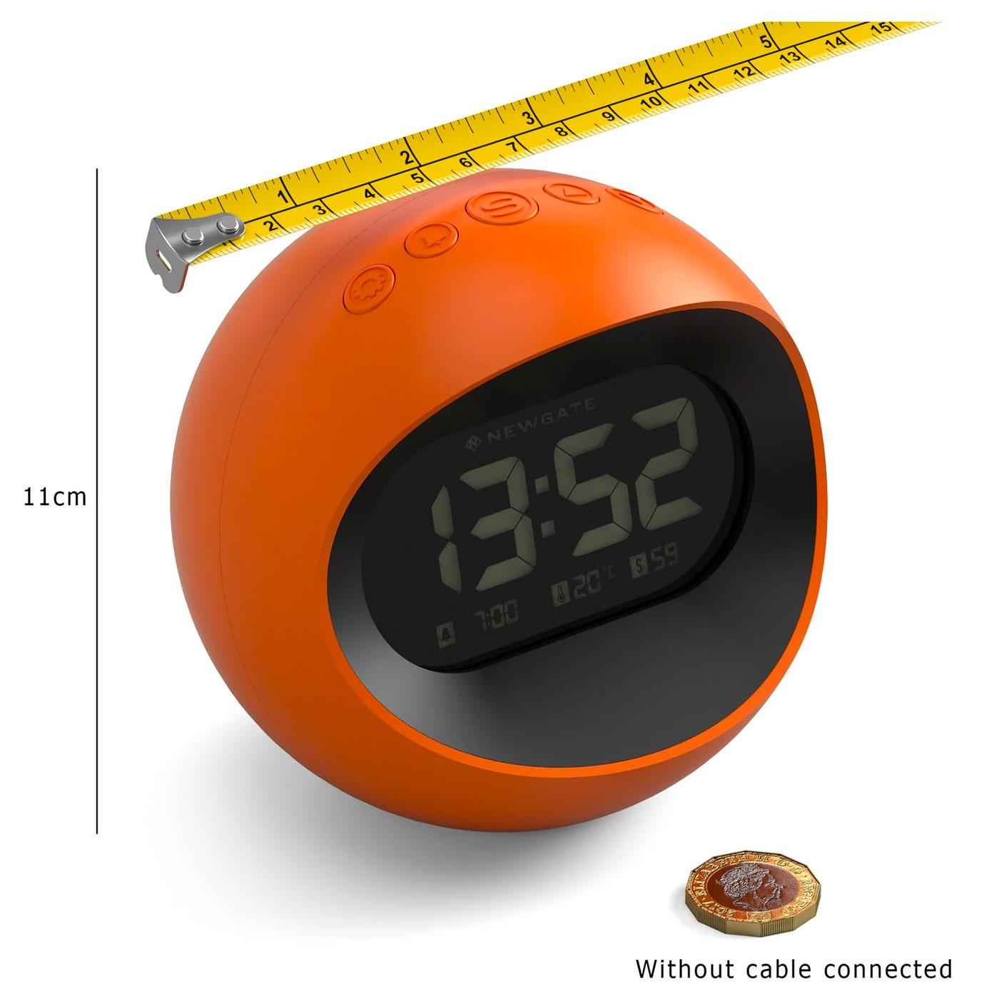 NEWGATE Centre of the Earth Retro Alarm Clock in Orange