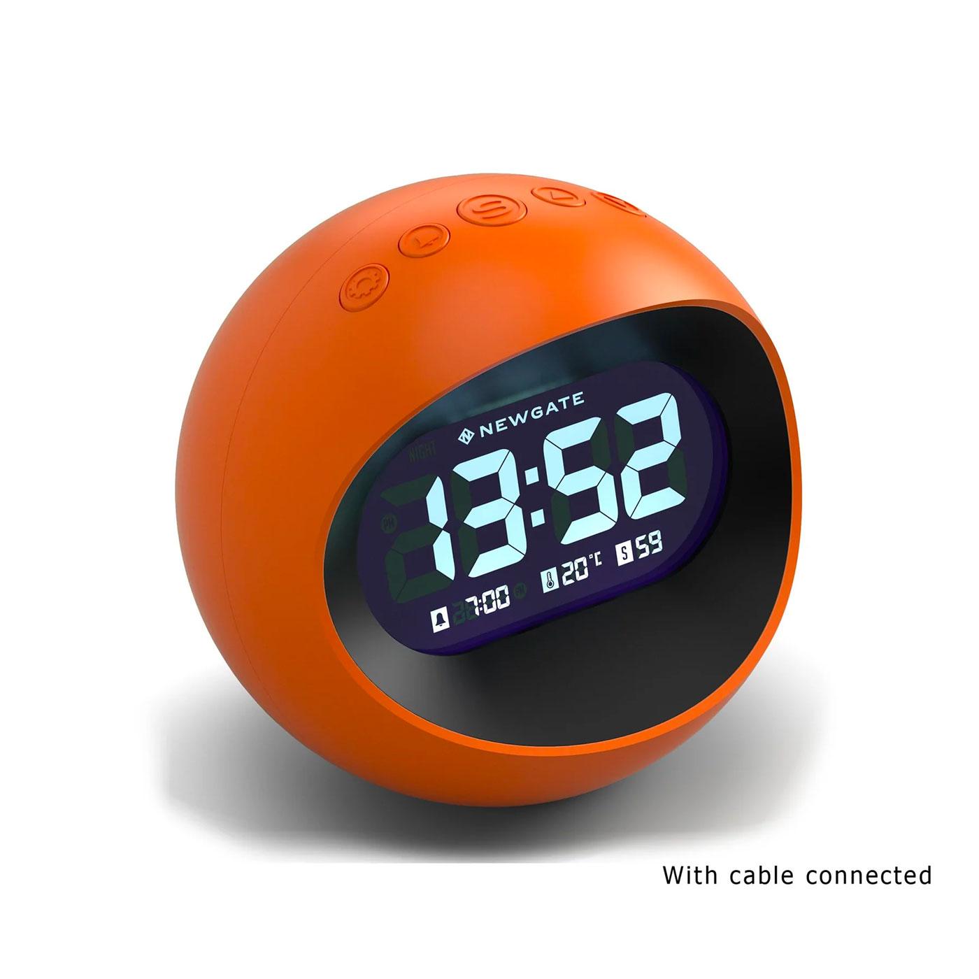NEWGATE Centre of the Earth Retro Alarm Clock in Orange