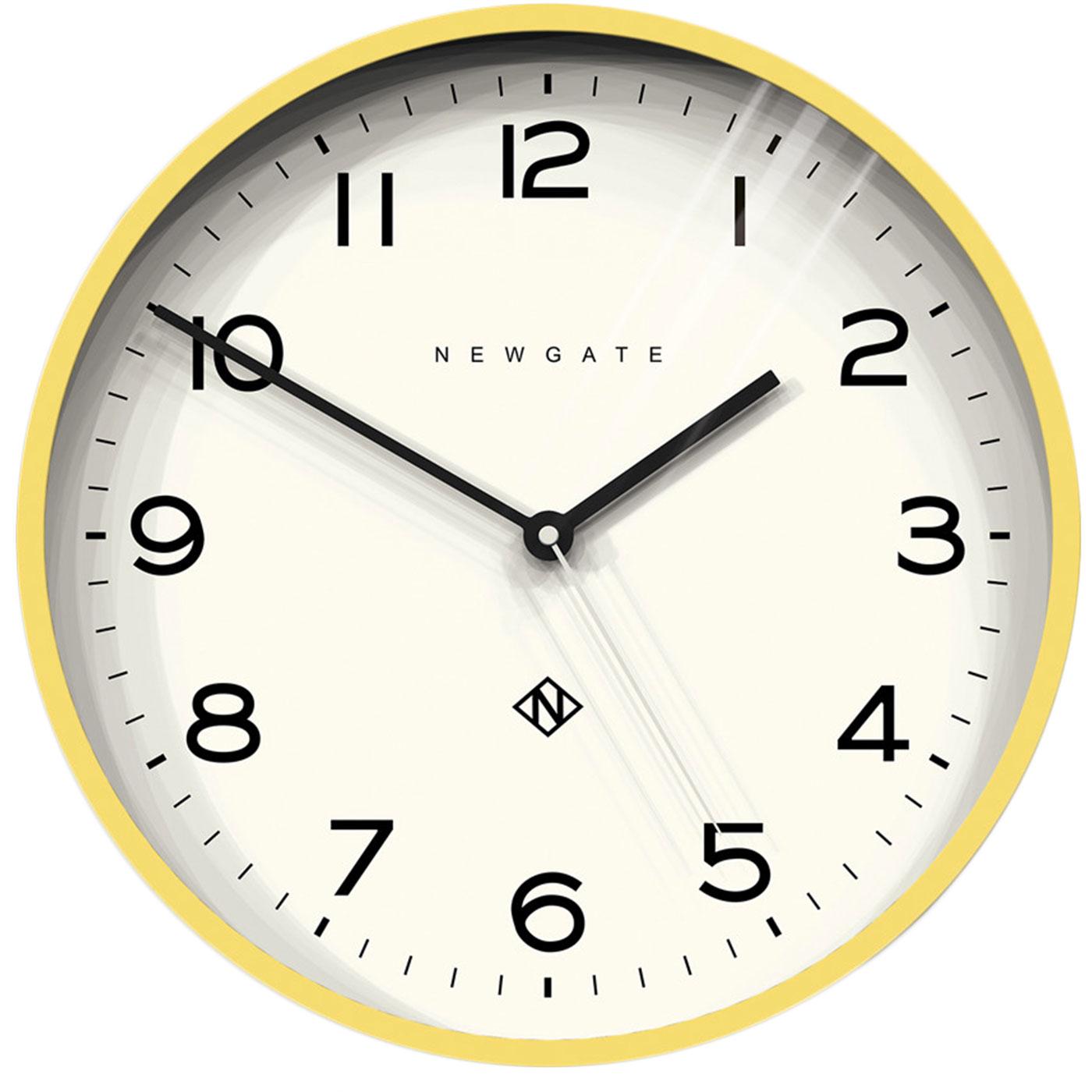 NEWGATE CLOCKS Echo Number Three Retro Clock in Yellow