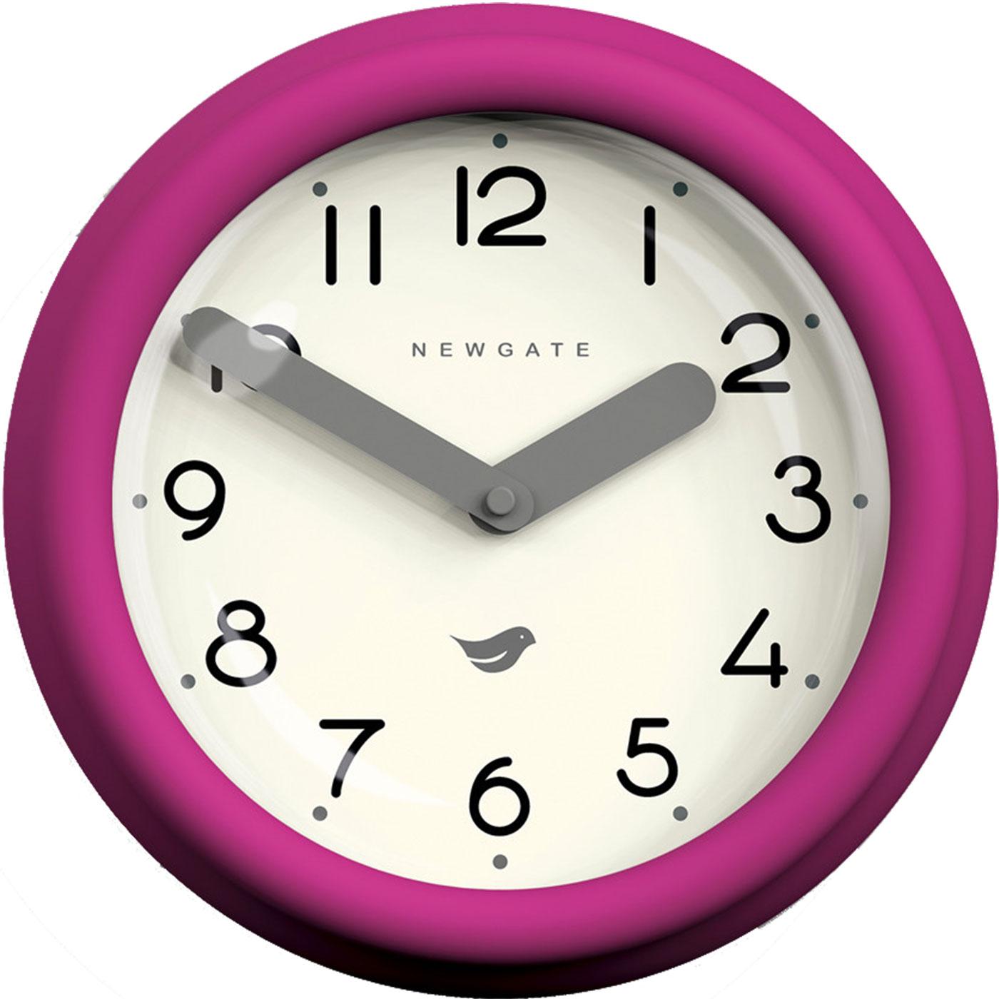 NEWGATE CLOCKS Pantry Retro Wall Clock in Hot Pink