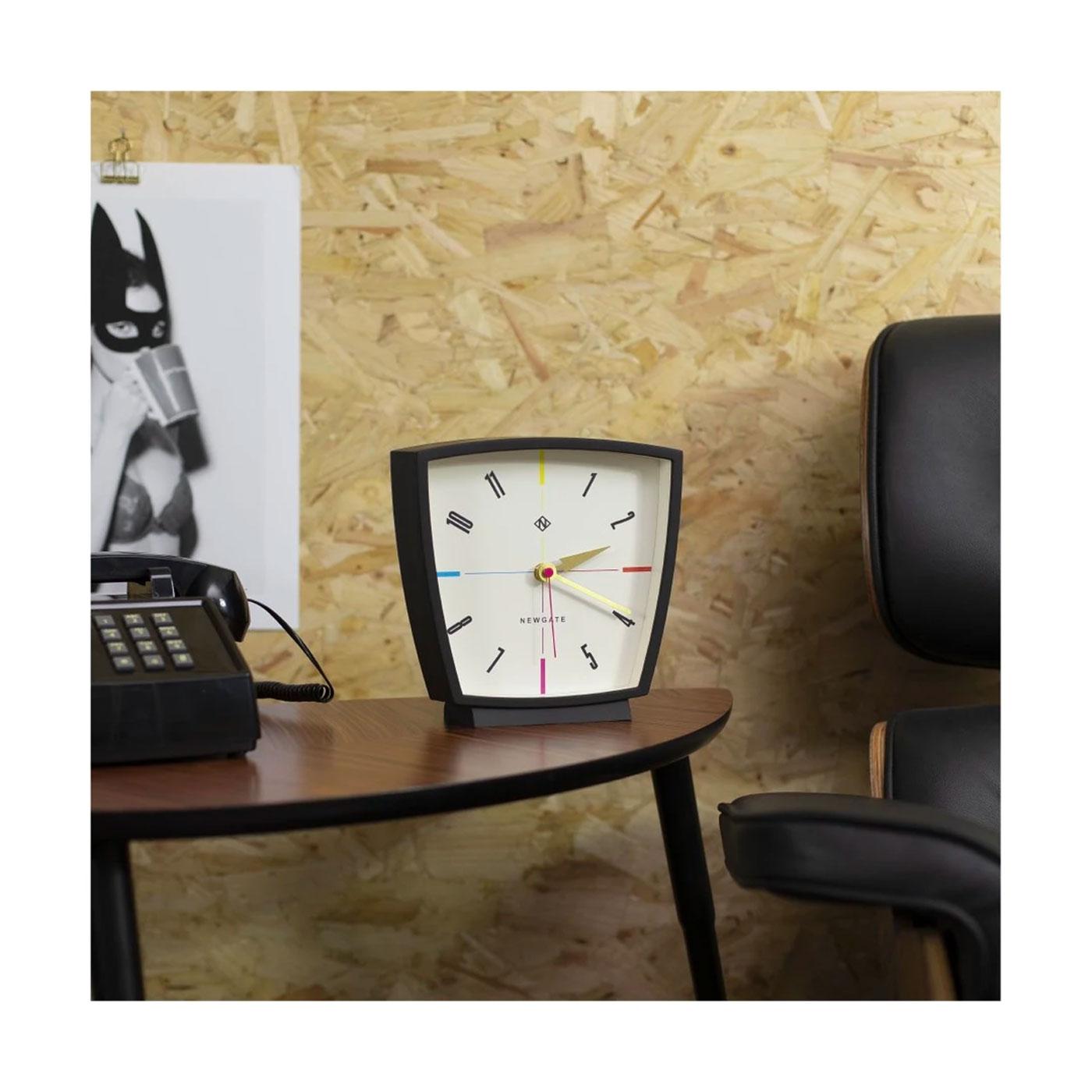 NEWGATE CLOCKS Odyssey Retro Modern Mantel Clock in Black