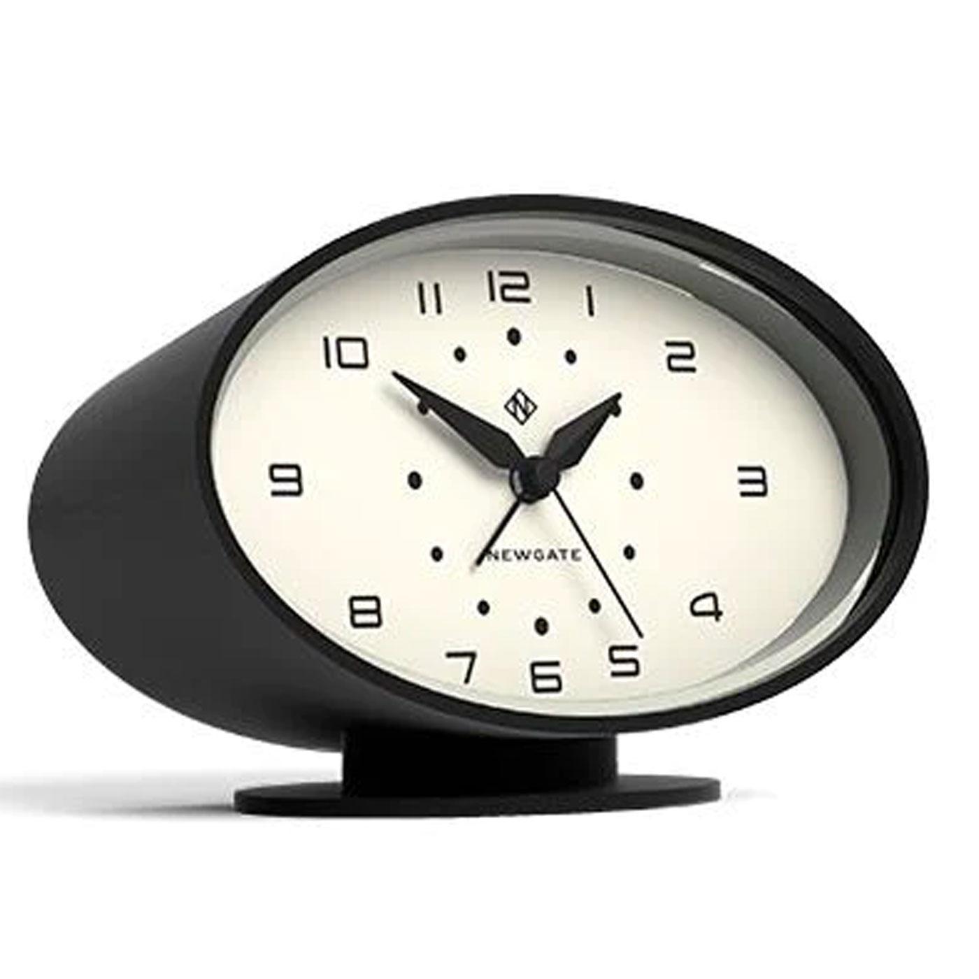 NEWGATE CLOCKS Ronnie Retro Mod Space Age Alarm Clock Black