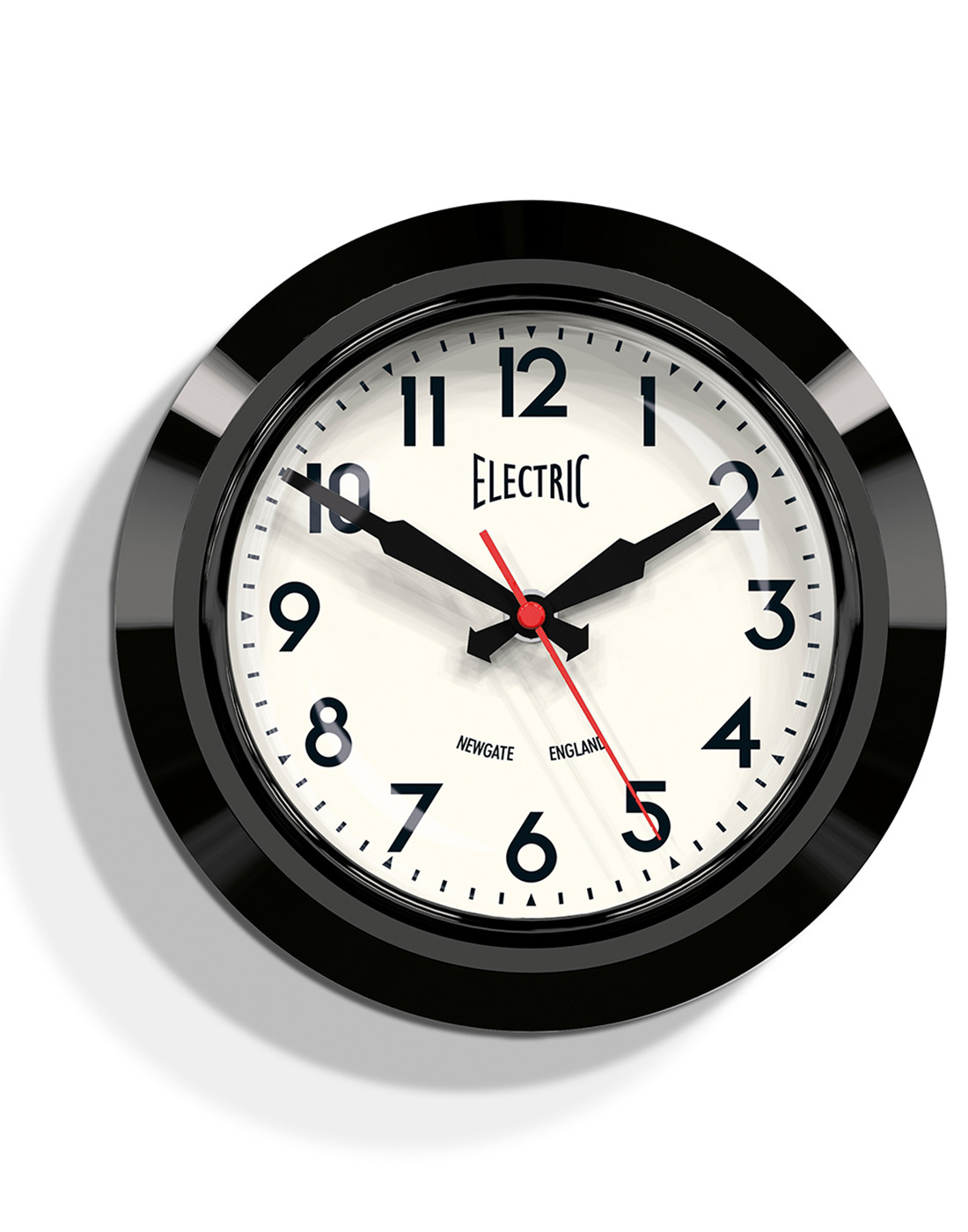 NEWGATE Electric Retro 1960s Small Wall Clock in Black