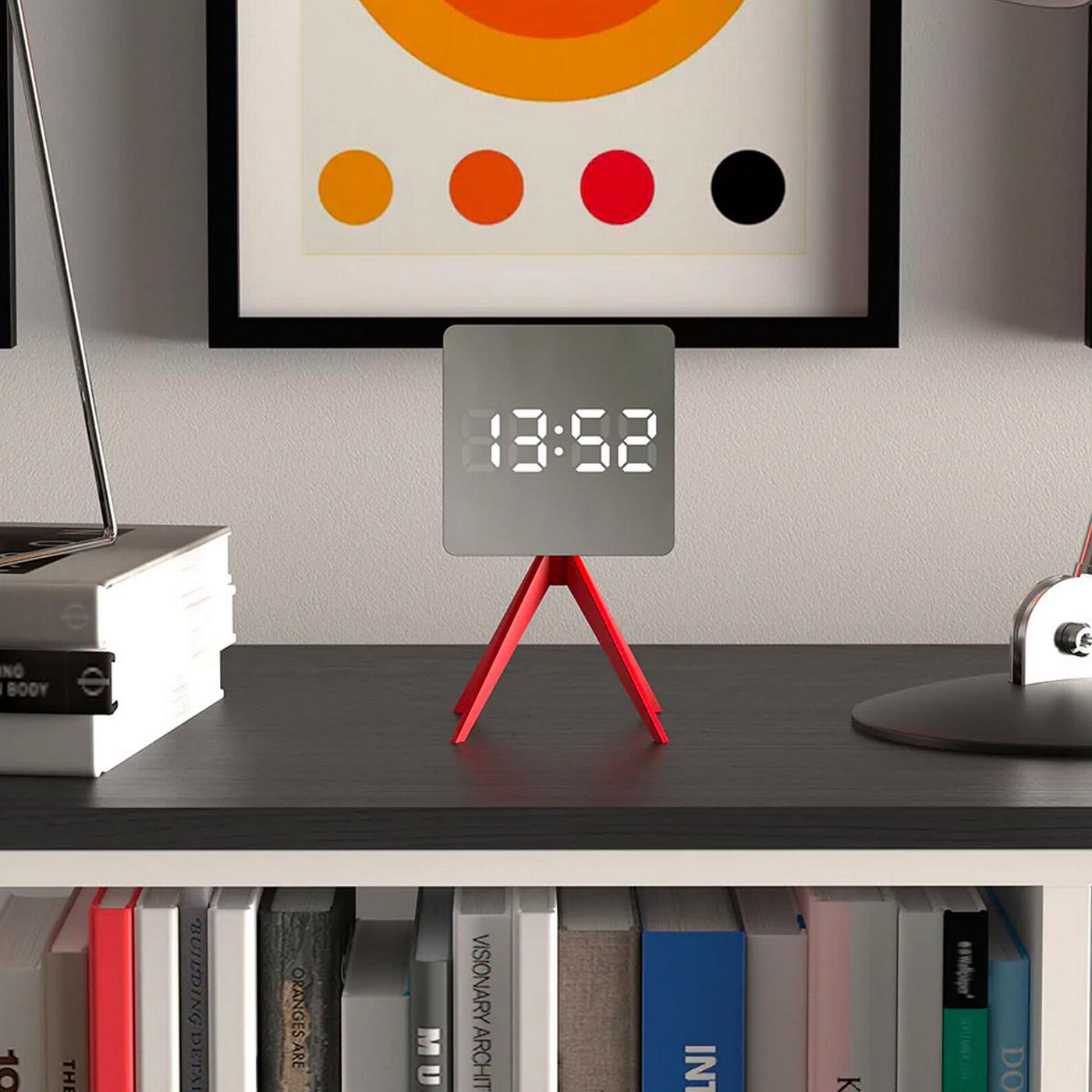 SPACE HOTEL BY NEWGATE CLOCKS Droid Retro Alarm Clock in Red