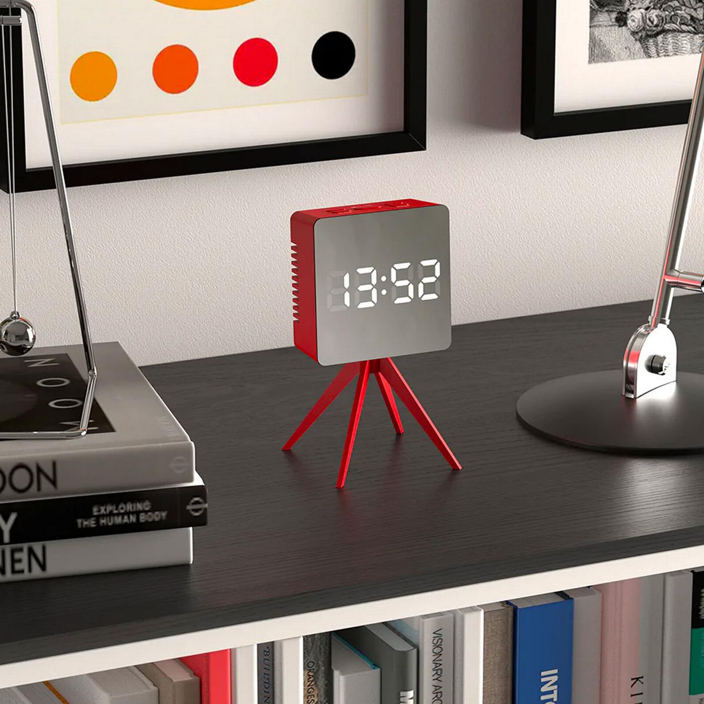 SPACE HOTEL BY NEWGATE CLOCKS Droid Retro Alarm Clock in Red