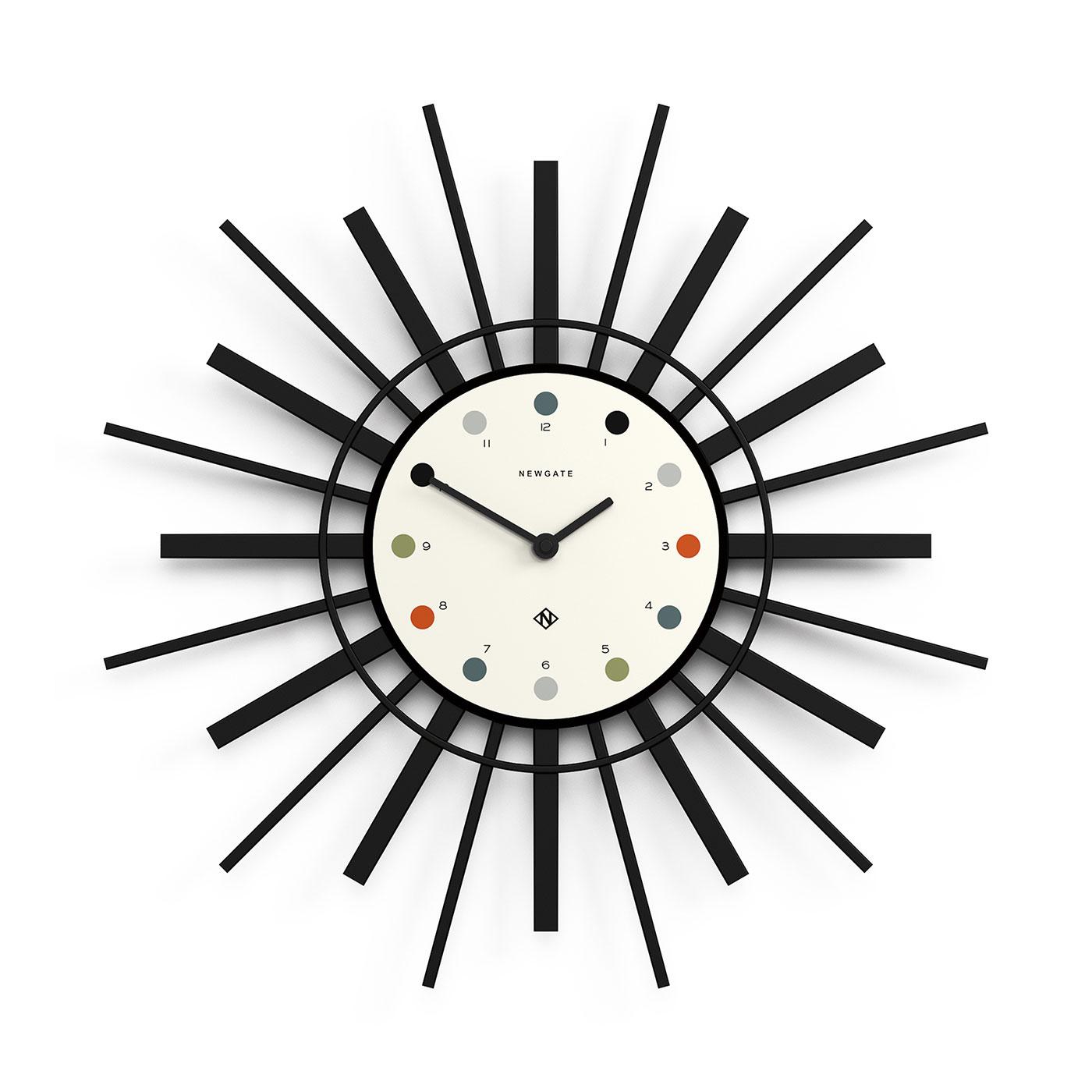 Stingray NEWGATE Retro 60s Sunburst Wall Clock B/W