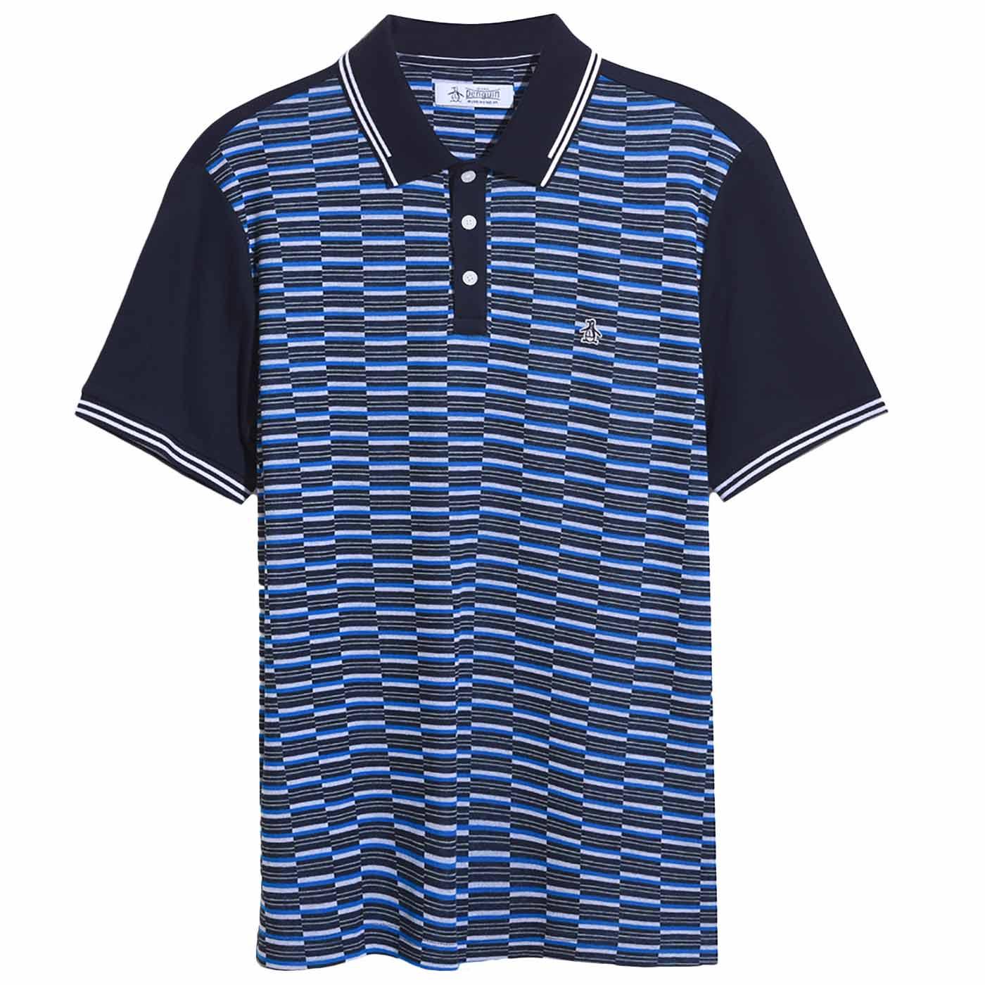 Interlock-cotton slim-fit polo shirt with jacquard stripes