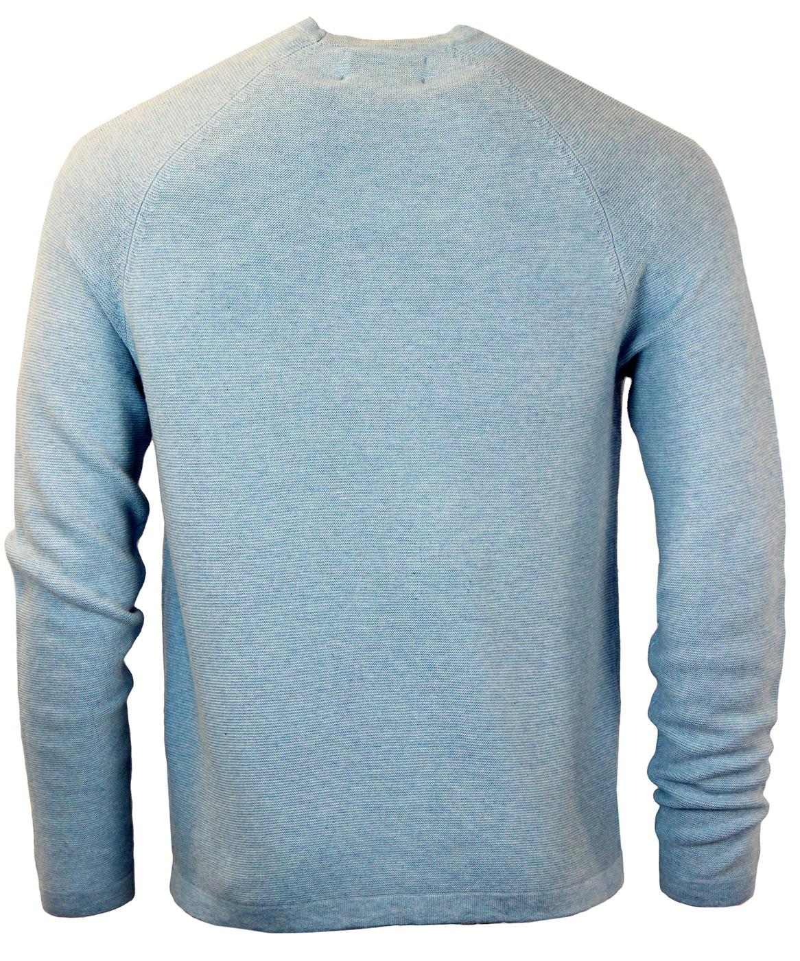 ORIGINAL PENGUIN Retro Mod Link Stitch Knit Jumper Crystal Blue