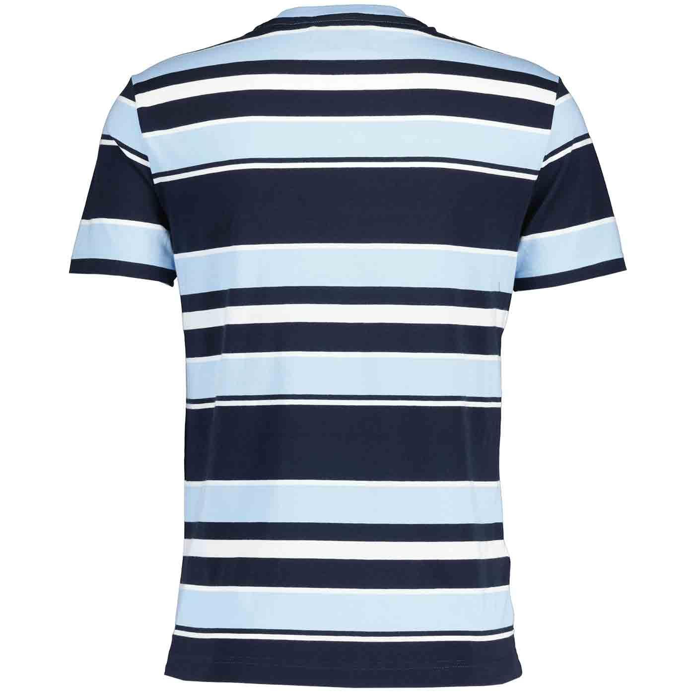 Original Penguin Retro Multi Stripe Tee in Cerulean