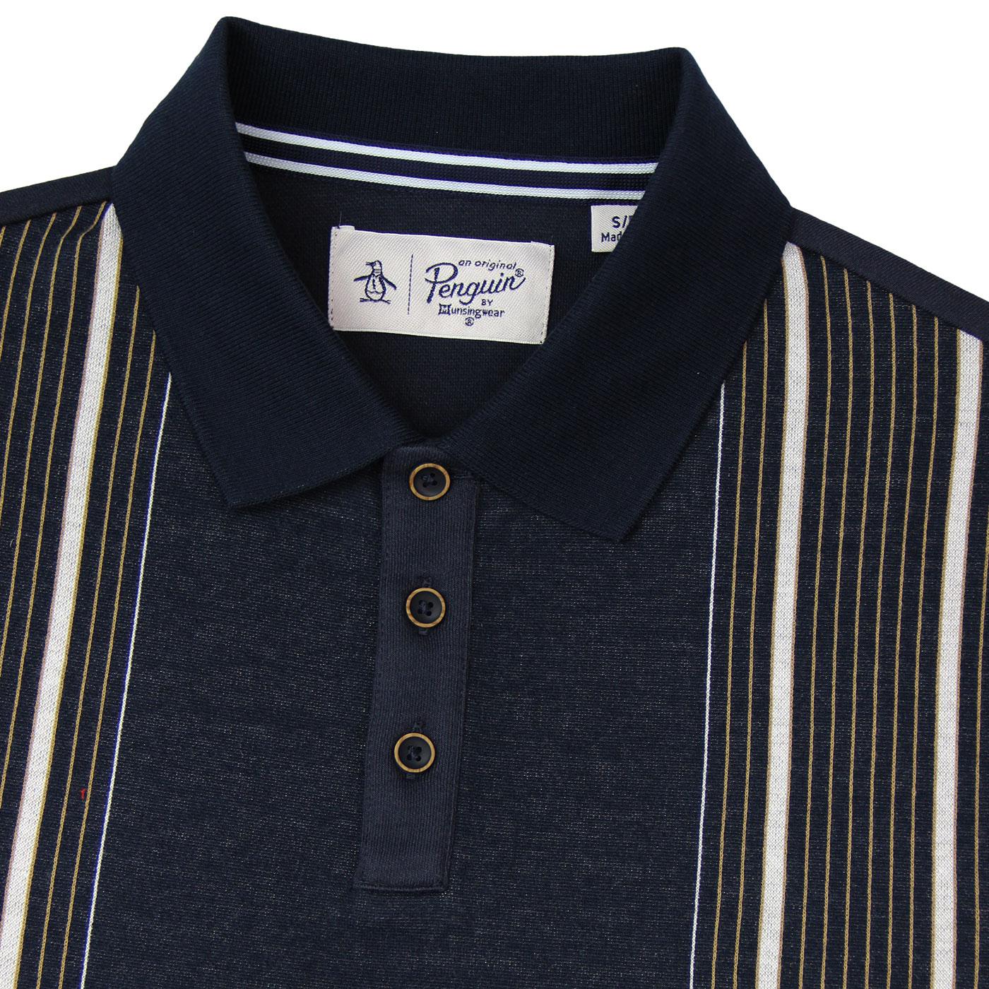 ORIGINAL PENGUIN Retro 1960s Mod Multi Stripe Polo Shirt