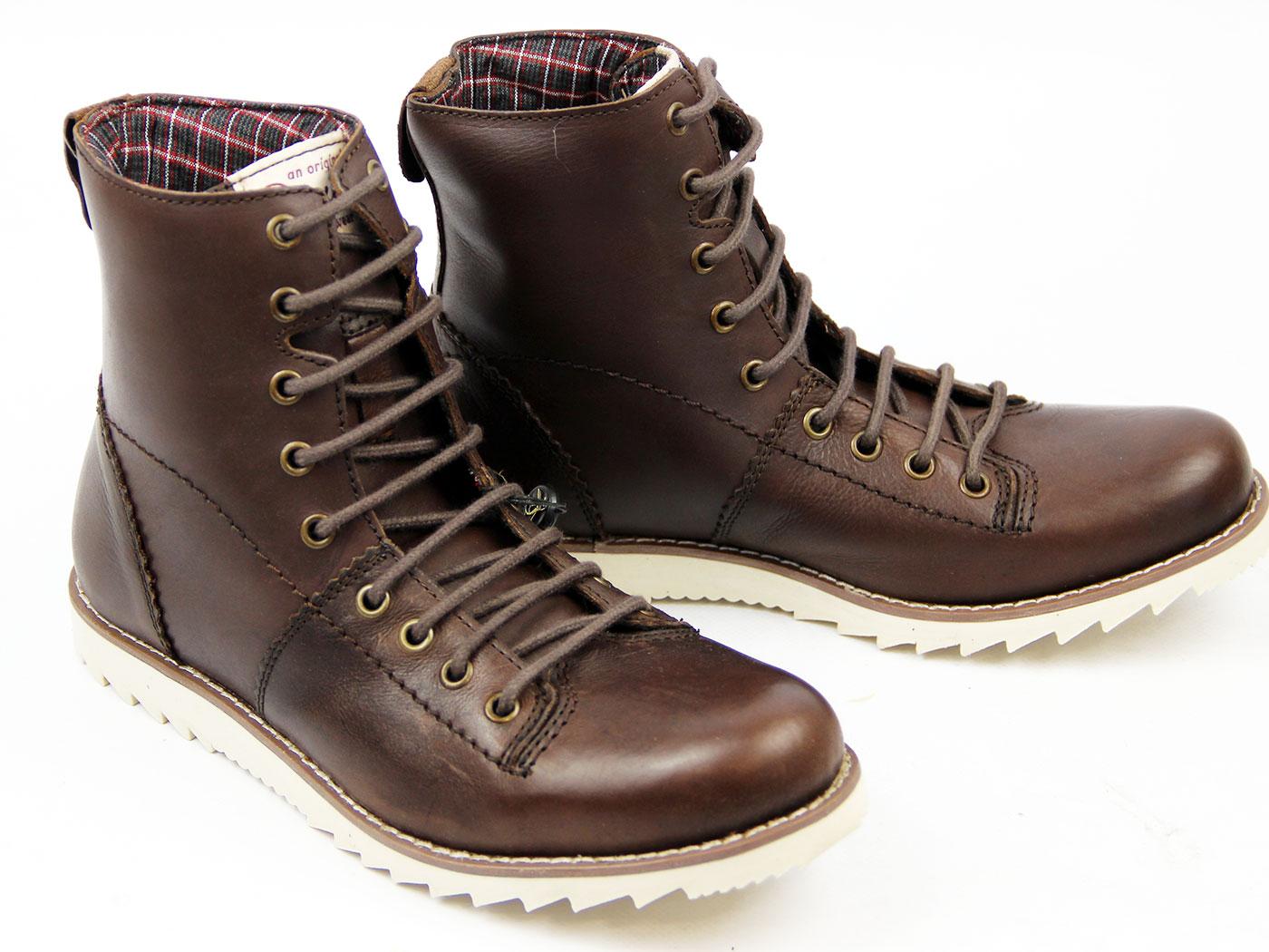 ORIGINAL PENGUIN Altoona Retro 70s Indie Leather Hiking Boots