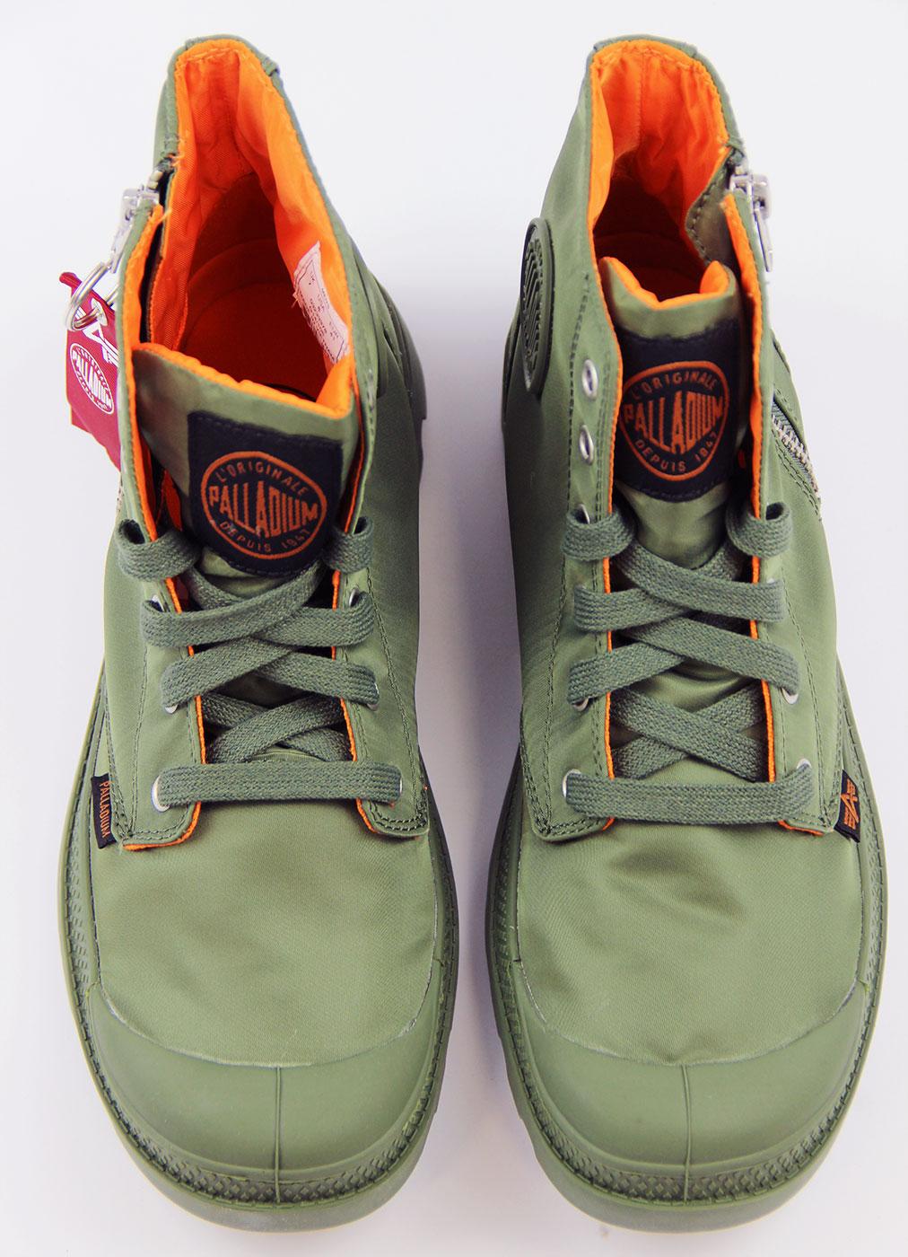PALLADIUM Pampa Hi Zip MA 1 ALPHA INDUSTRIES Retro Boots Sage