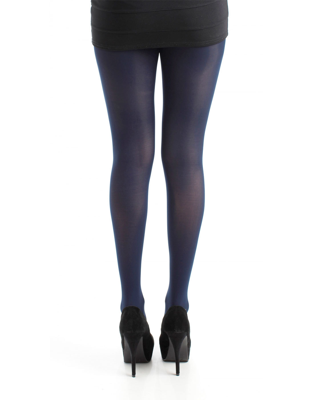 + PAMELA MANN 80 Denier Opaque Retro Tights in Navy