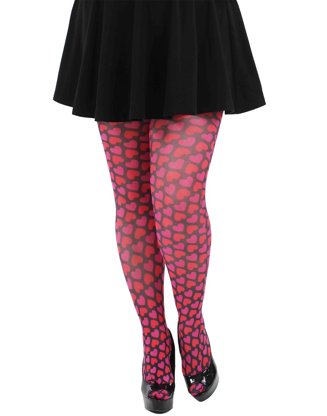 Plus Heart Print Tights