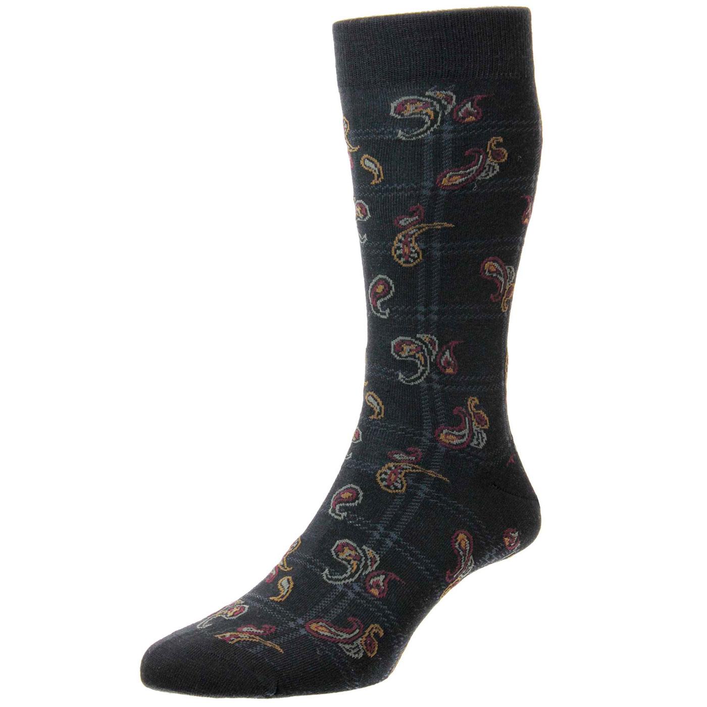 PANTHERELLA Johnson Made in England Paisley Check Socks
