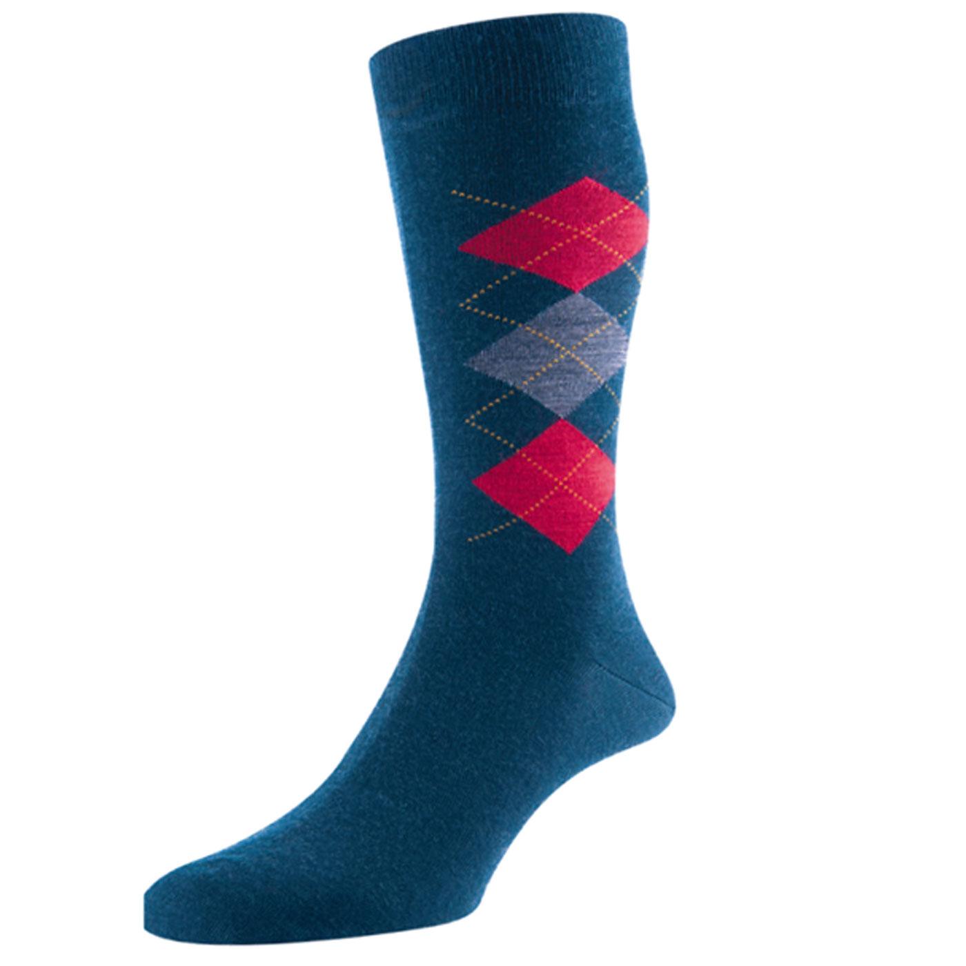 +Locke Pantherella Merino Wool Mod Argyle Socks RG