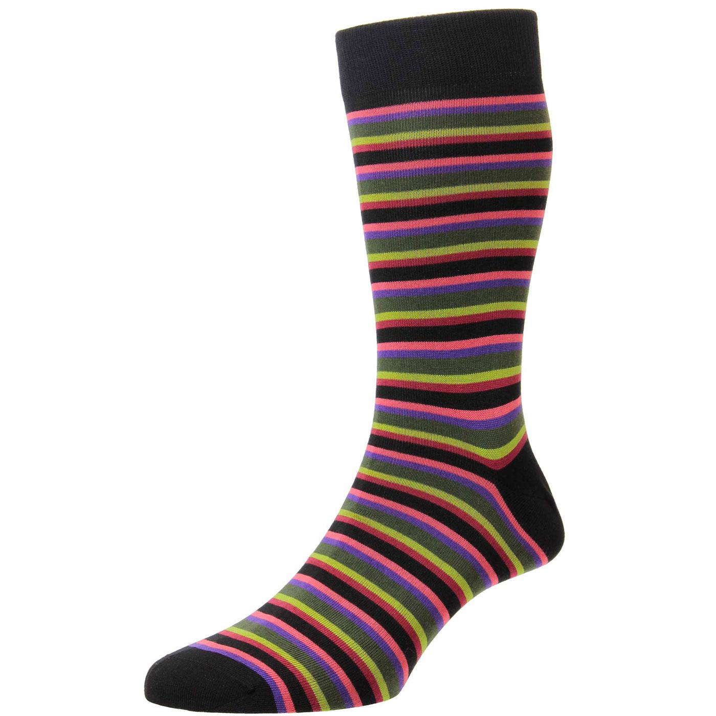 + Meier PANTHERELLA Retro Mod Stripe Socks (BLACK)