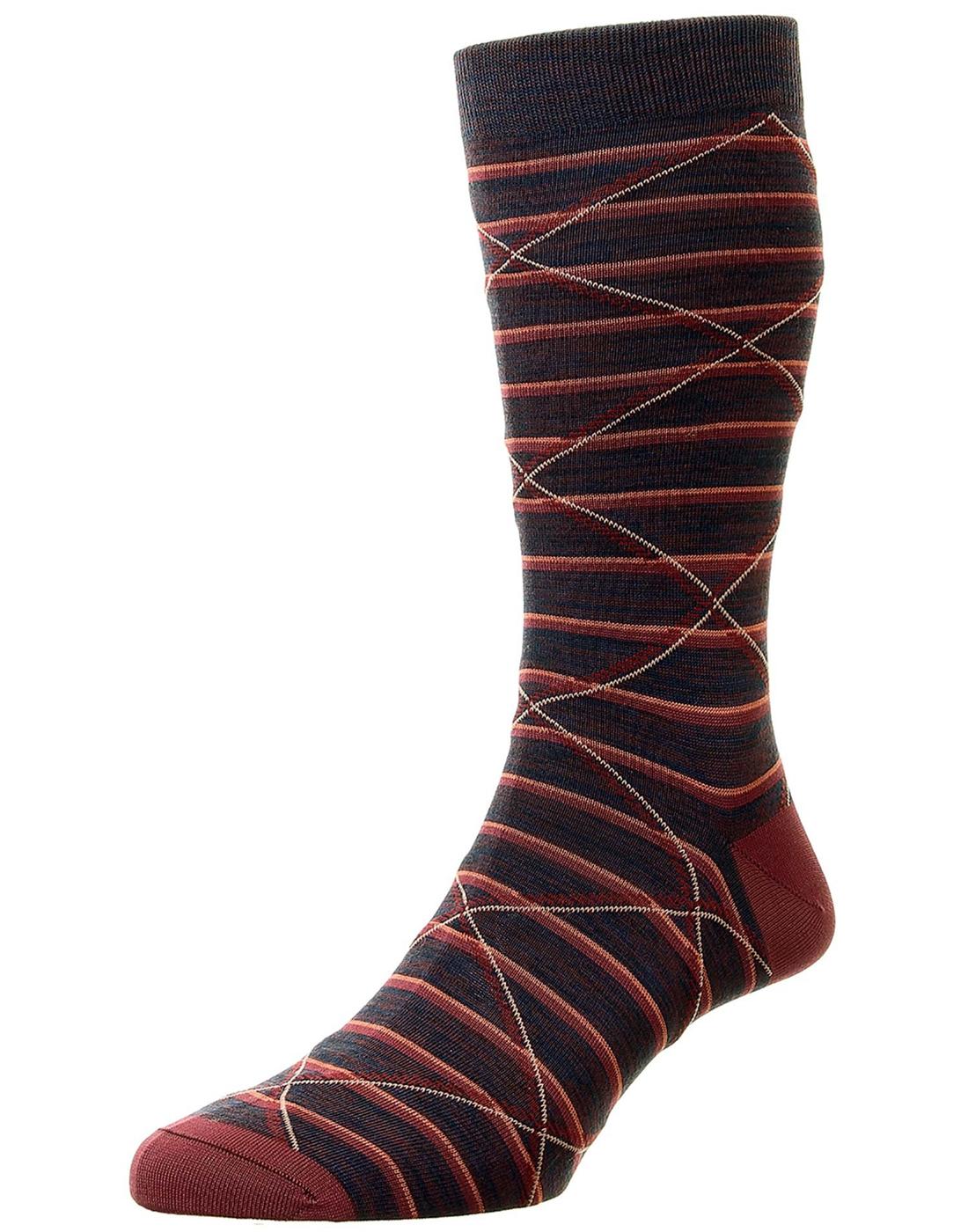 + Samana PANTHERELLA Striped Fine Knit Socks