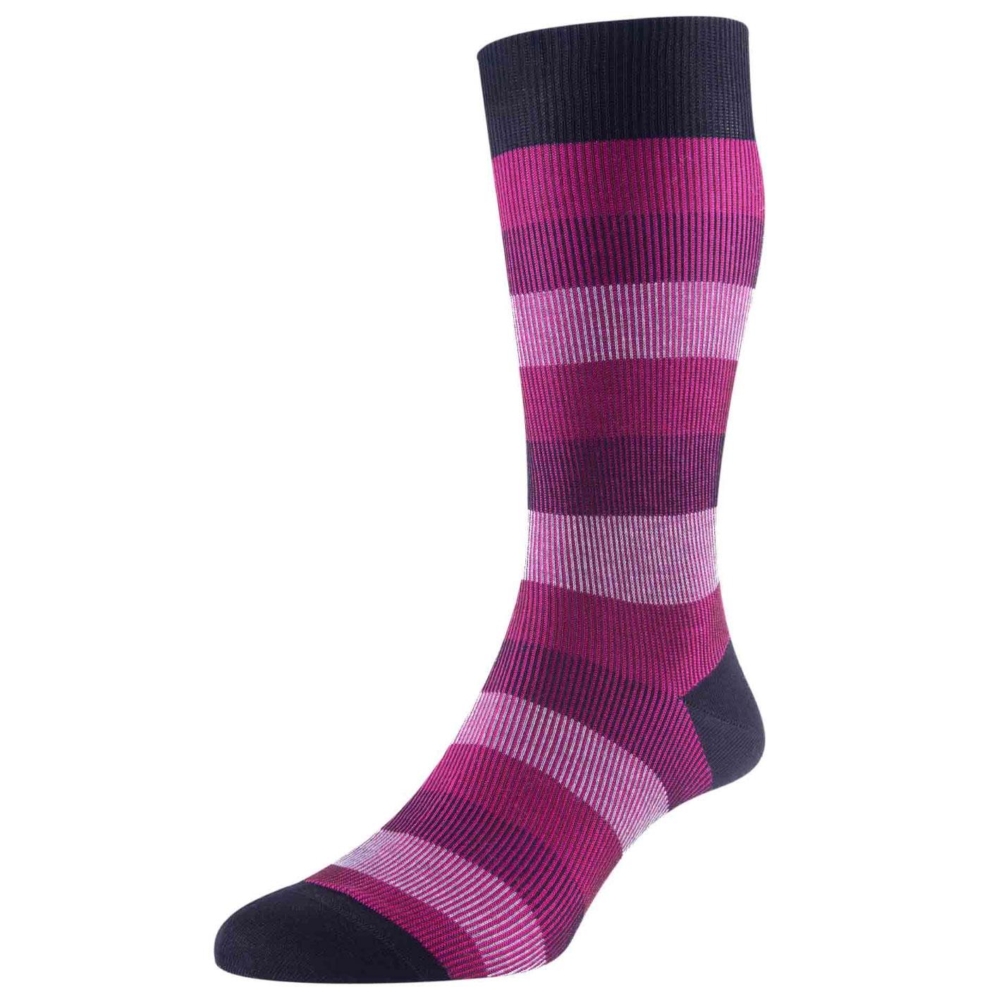 +Stirling Pantherella Shadow Stripe Retro Socks 