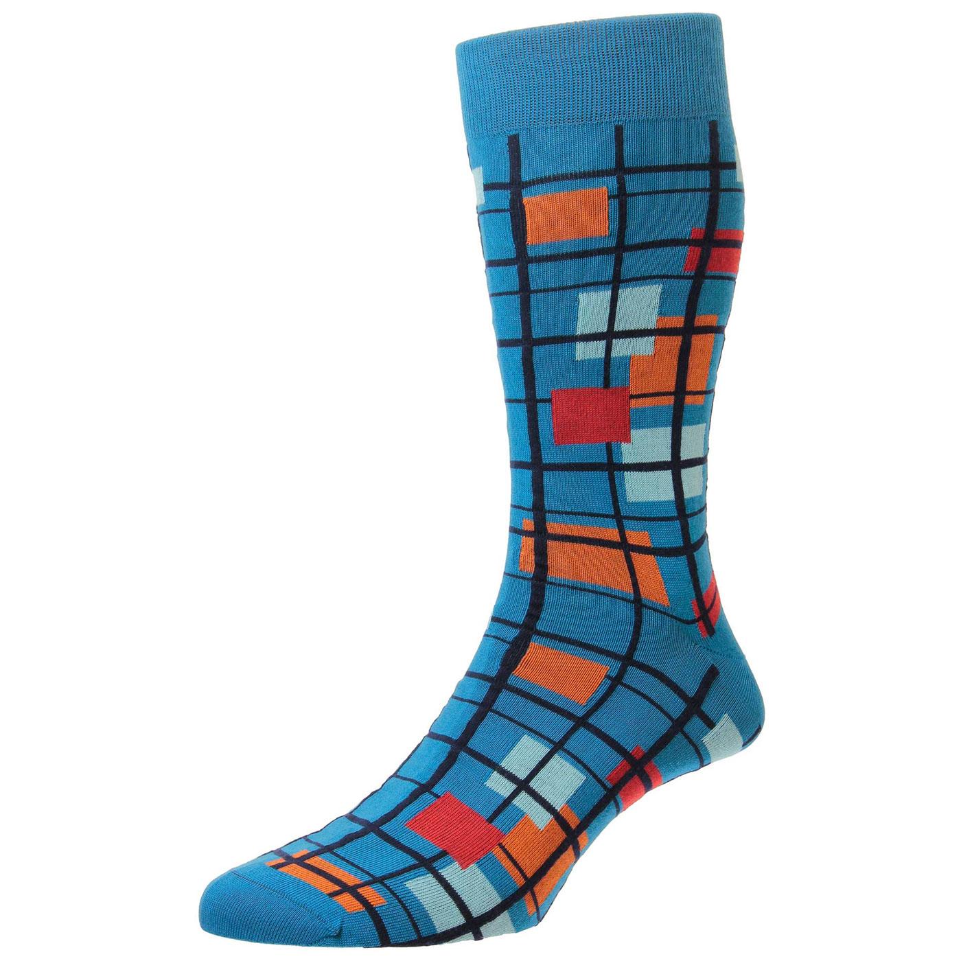 + Wright PANTHERELLA Mod Mondrian Check Socks (PB)