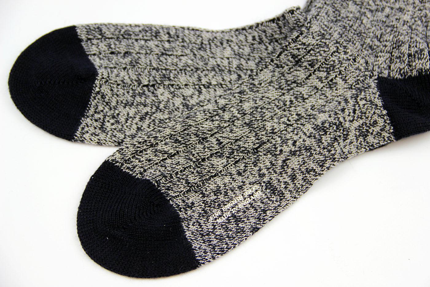 Pantherella Berwick Retro Mod Merino Chunky Socks in Stone Marl