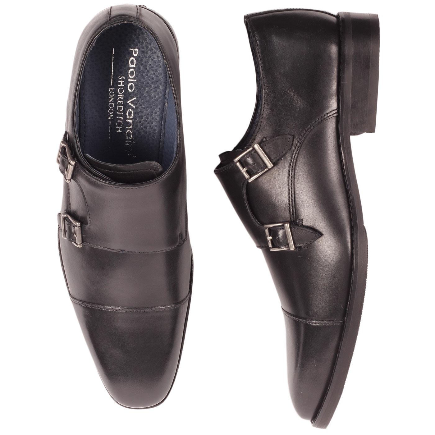 PAOLO VANDINI Ellington 60s Mod Leather Monk Strap Shoes