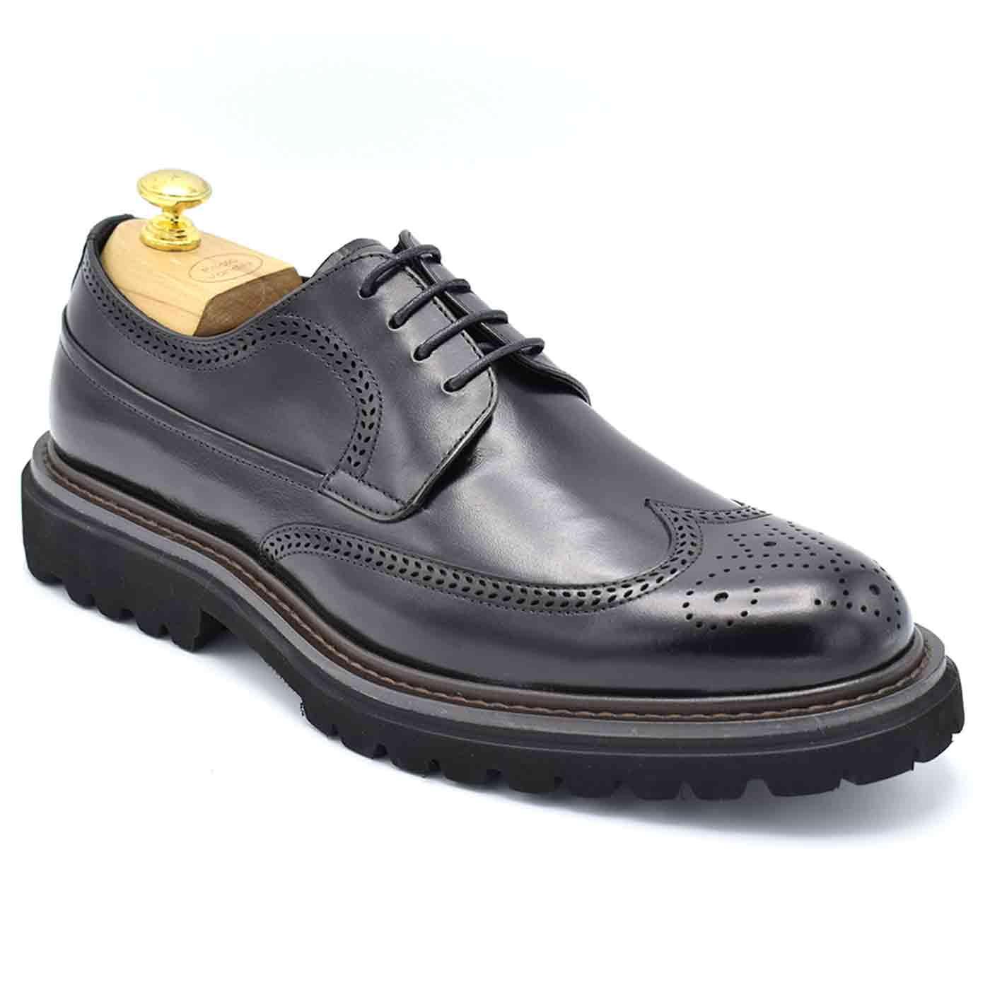 Medlar Paolo Vandini Mod Chunky Brogue Shoes Black