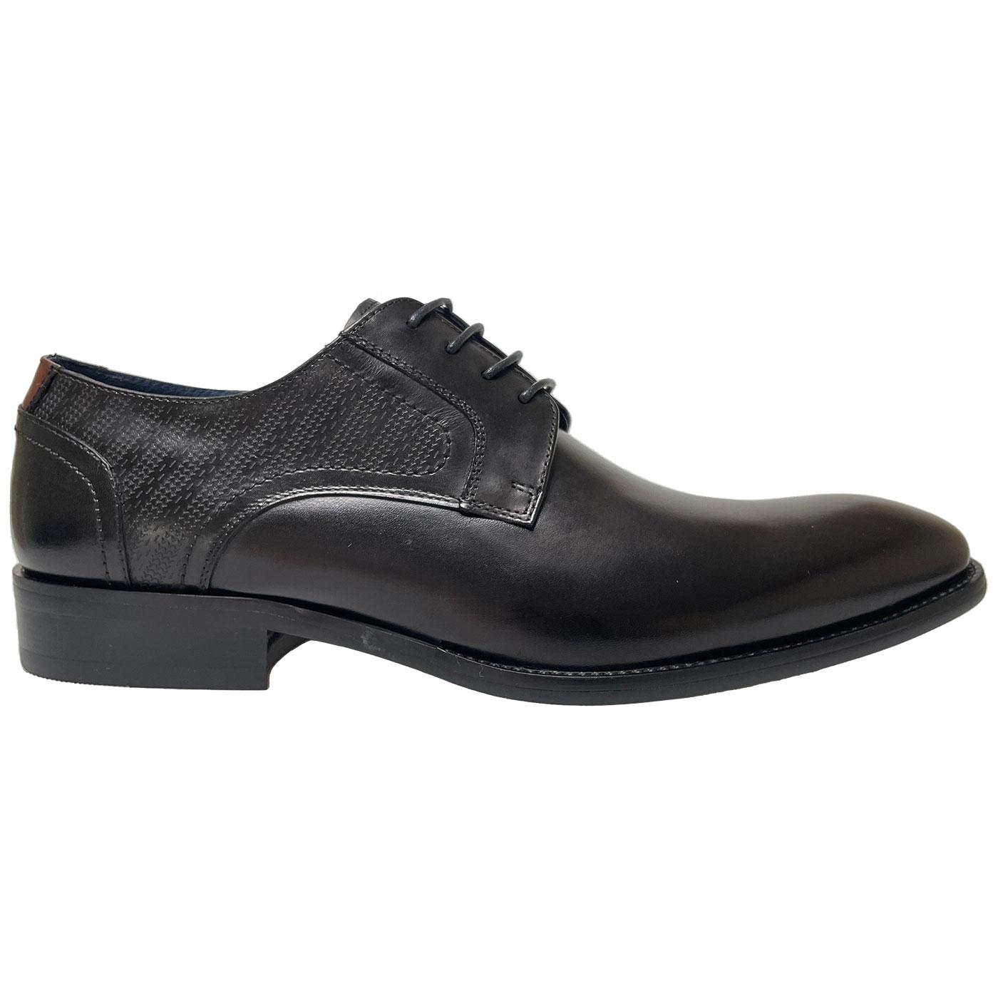 Melbury Paolo Vandini Black Leather Derby Shoes