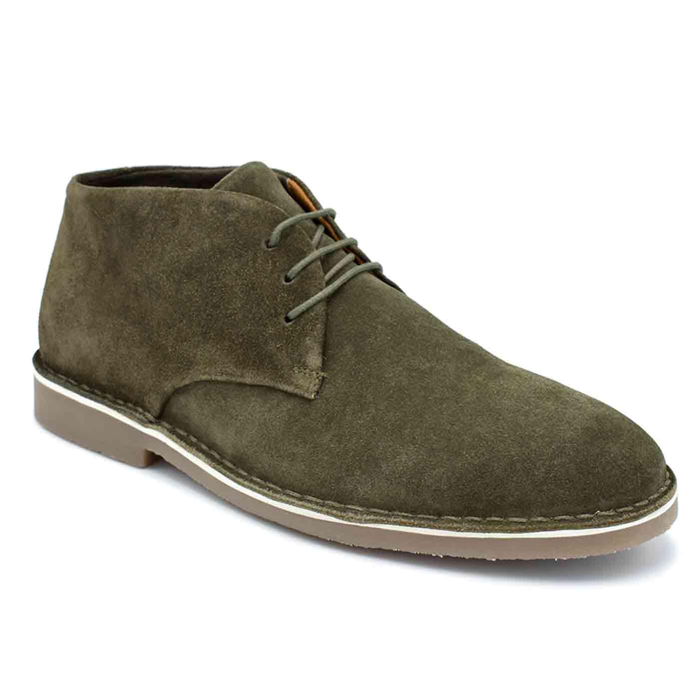 Modville Paolo Vandini Suede Desert Boots Olive