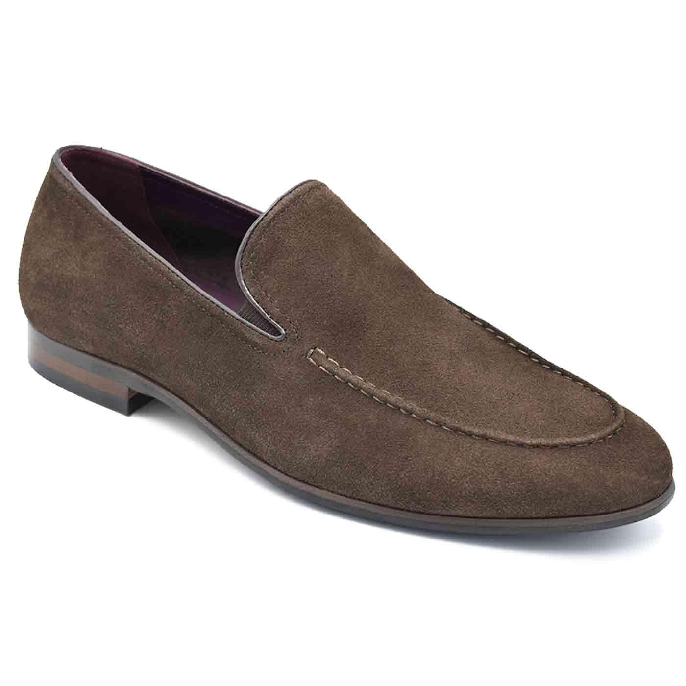 Monessie Paolo Vandini Suede Loafers (Chocolate)