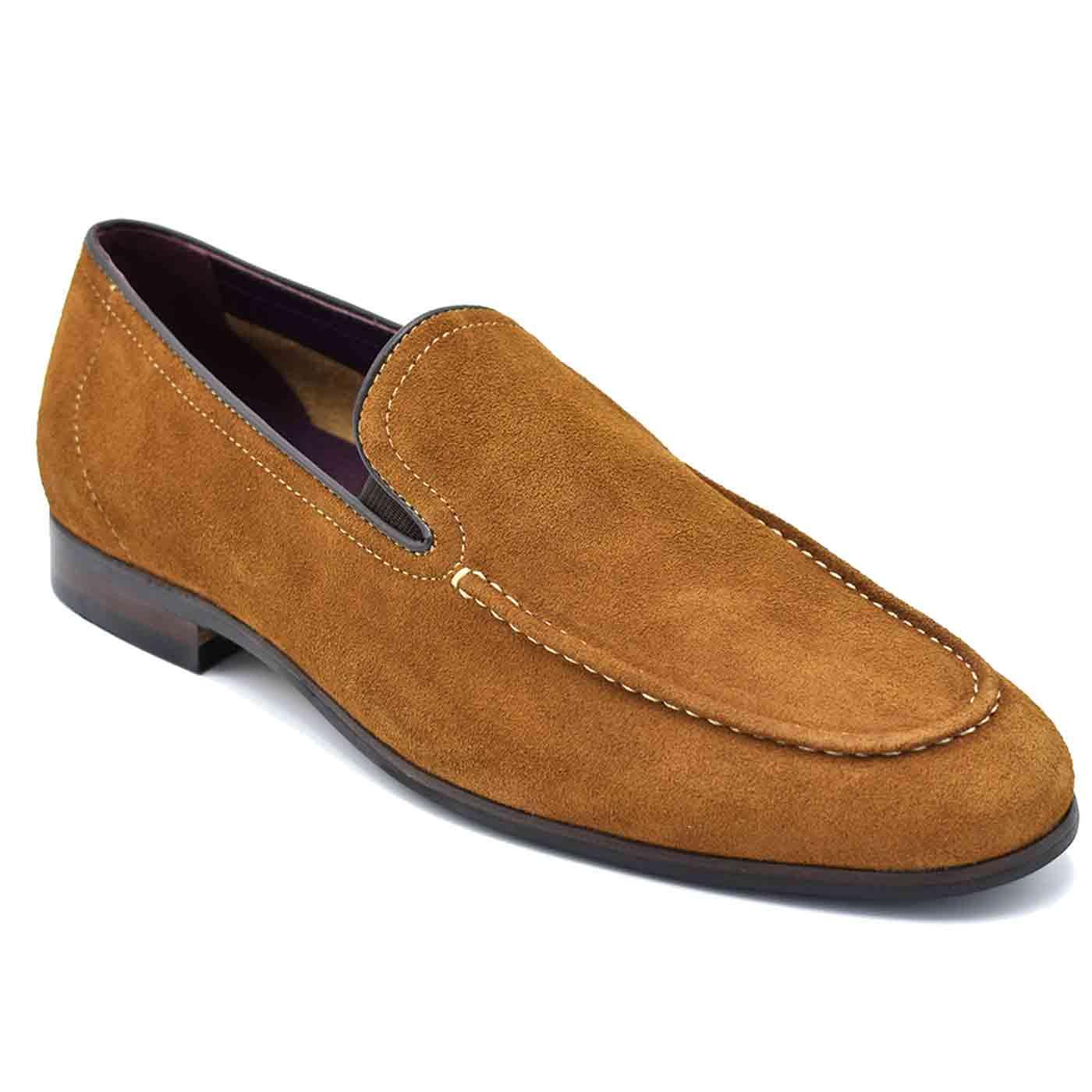 Monessie Paolo Vandini Mod Suede Loafers (Tan)